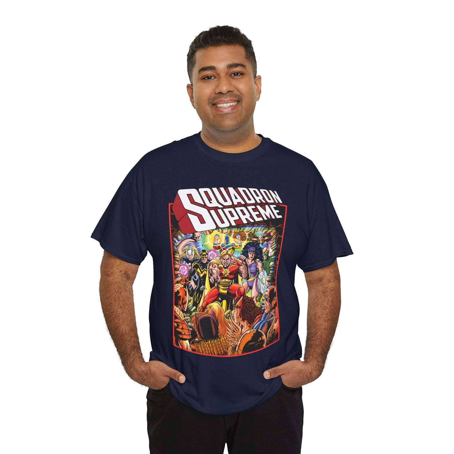 Squadron Supreme T-Shirt - George Perez Art - Hyperion, Nighthawk, Doctor Spectrum, Power Princess, Whizzer - Marvel Comics