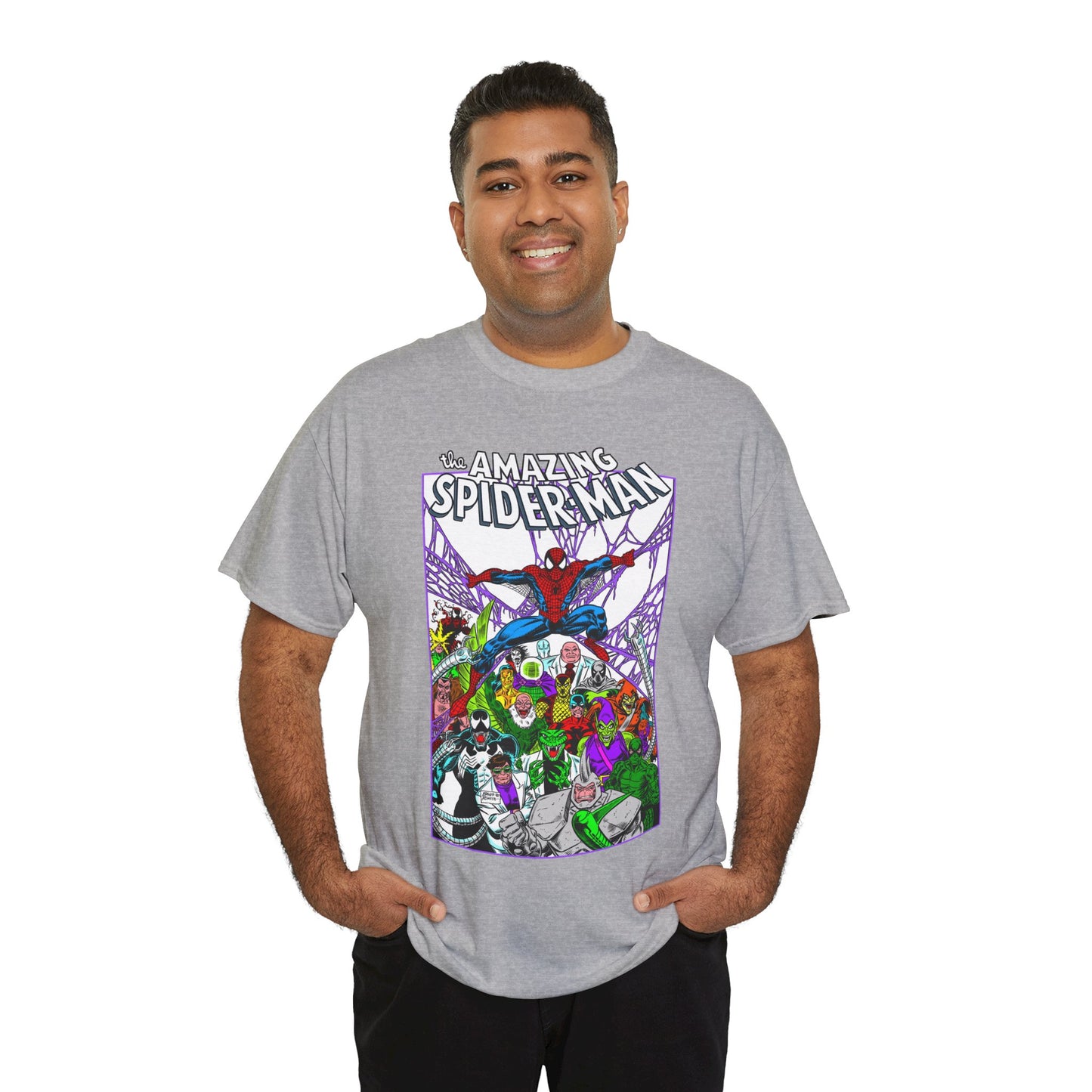 Amazing Spider-Man T-Shirt - Mark Bagley Art - Venom, Green Goblin, Rhino, Doctor Octopus, Kingpin, Carnage - Marvel Comics