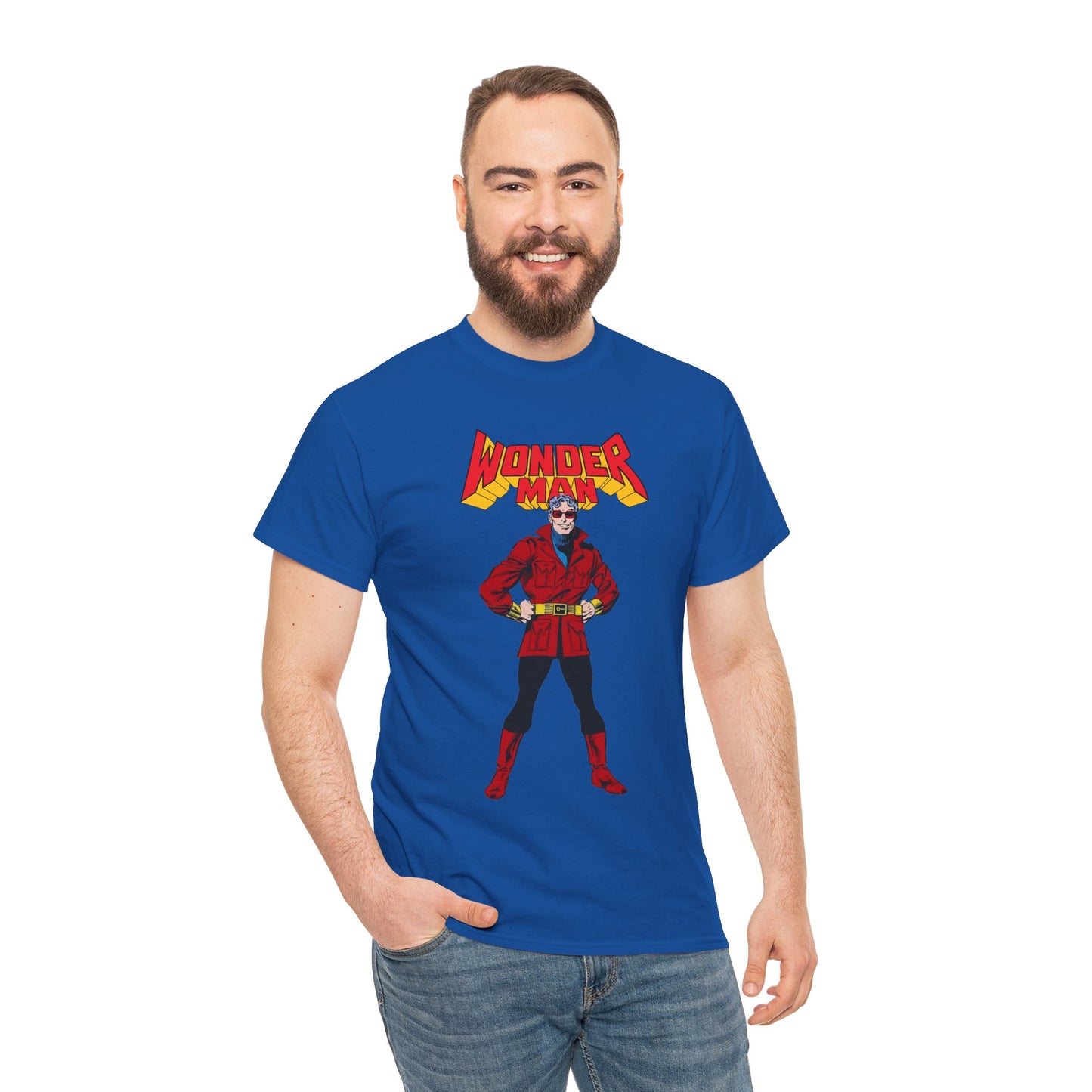 Wonder Man T-Shirt - George Perez Art - West Coast Avengers - Marvel Comics - Simon Williams - Safari Jacket Look
