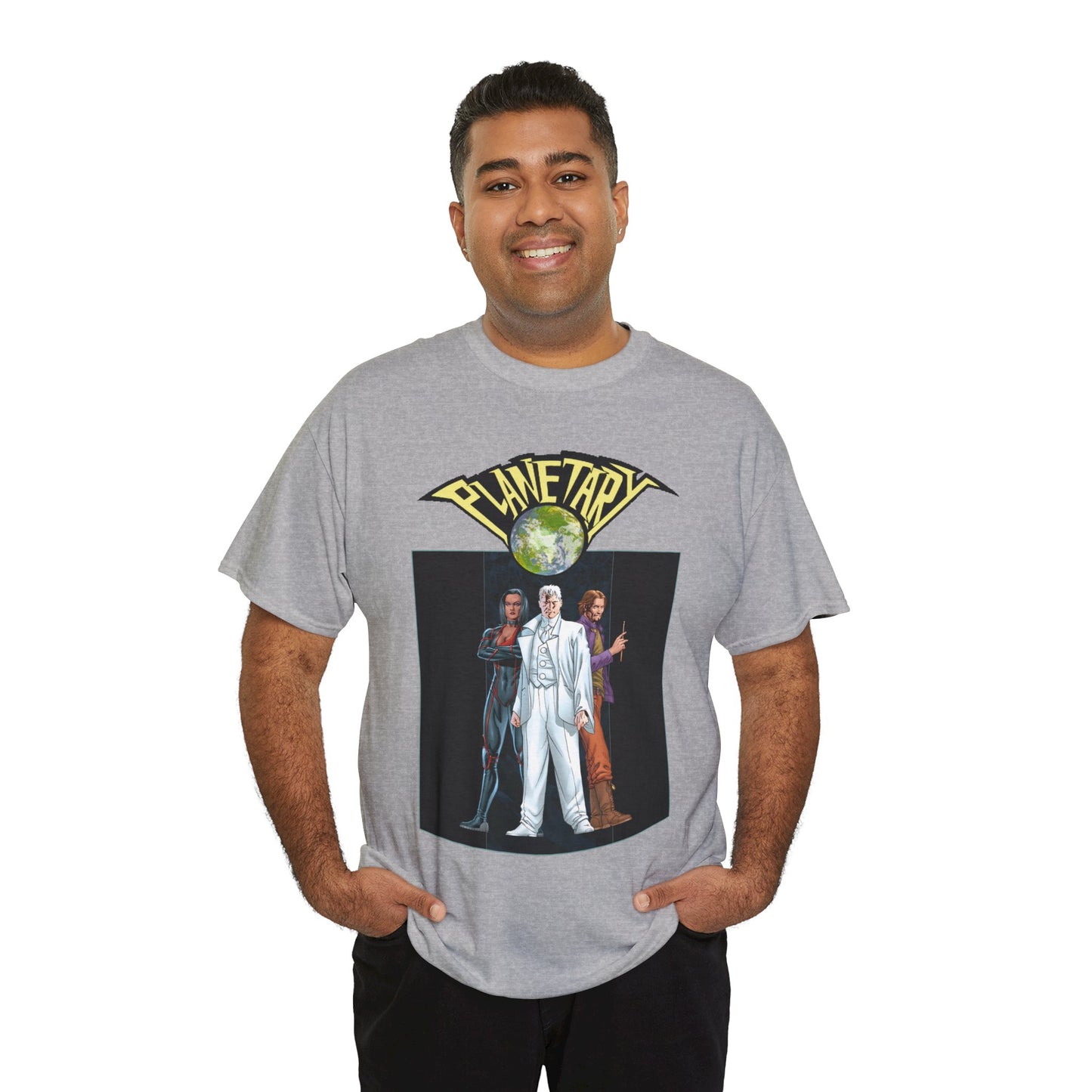 Planetary T-Shirt - - John Cassaday Art - The Drummer, Jakita Wagner & Elijah Snow - DC Comics/Wildstorm