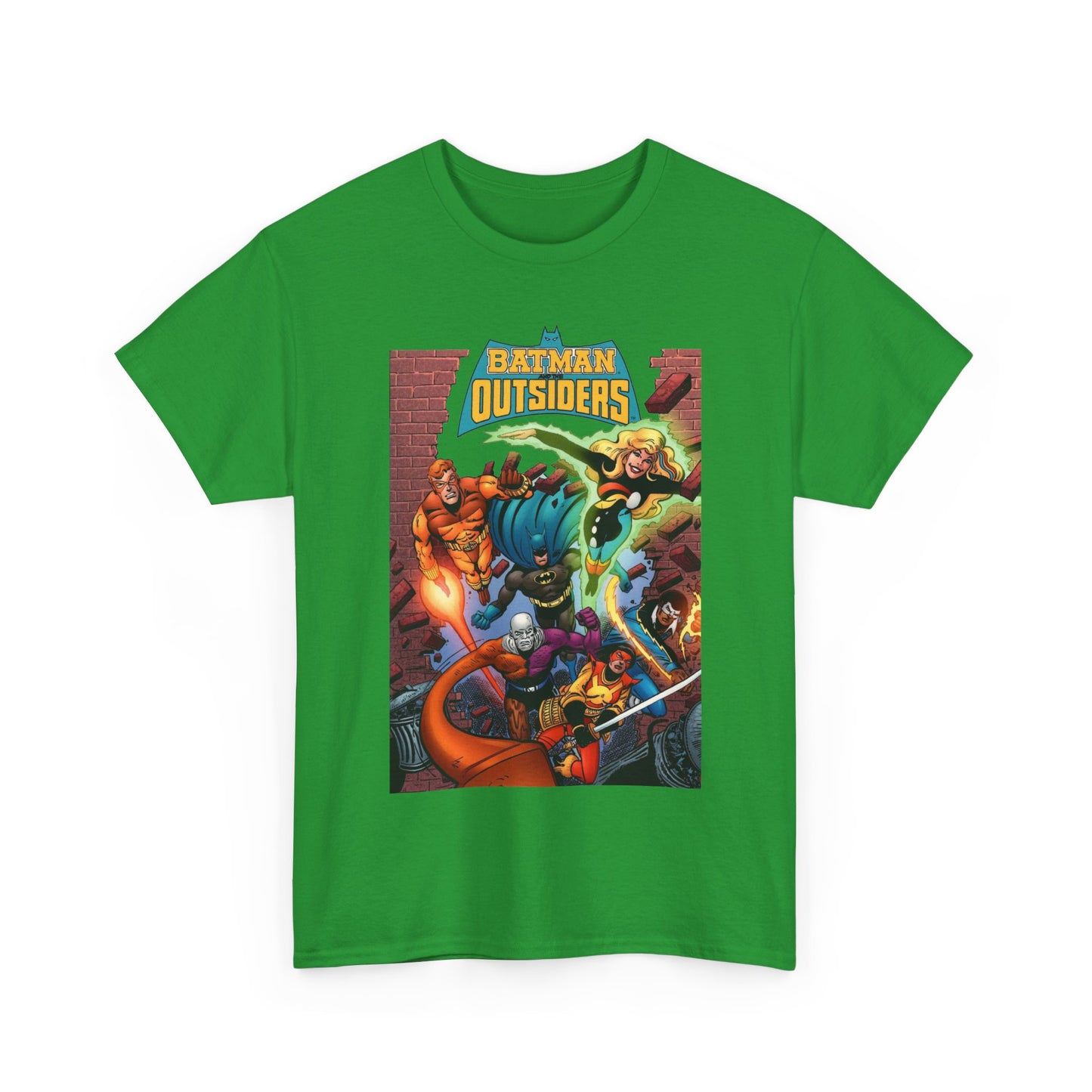 Batman & the Outsiders T-Shirt - Jim Aparo Art - Metamorpho, Katana, Halo, Black Lightning, Geo-Force - DC Comics