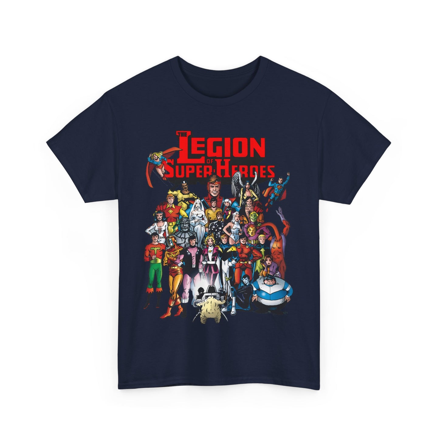 Legion of Super-Heroes T-Shirt - #300 Cover Art - Cosmic Boy, Saturn Girl, Superboy, Wildfire, Mon-El, Dream Girl, Brainiac 5, Supergirl - DC Comics