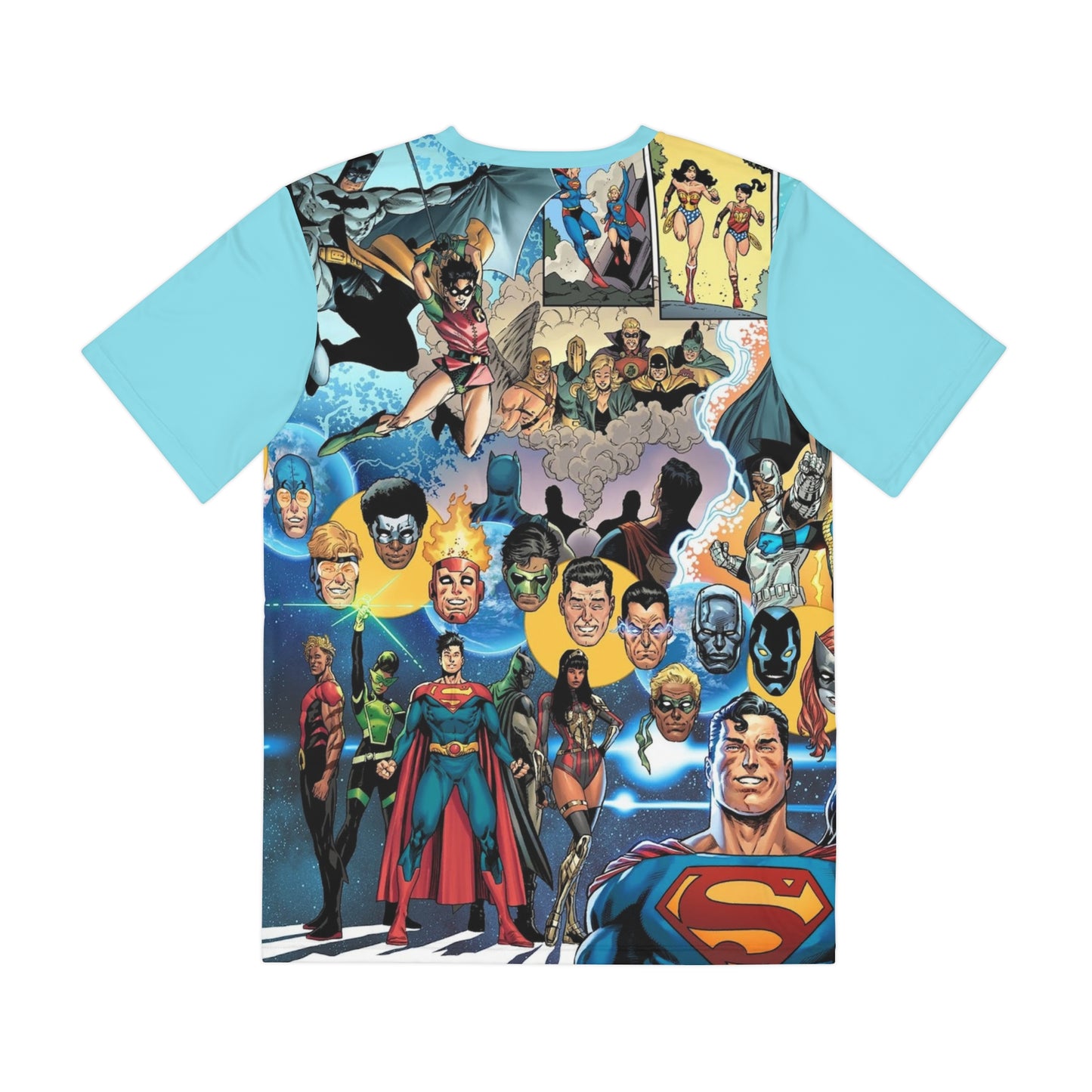 Dark Crisis on Infinite Earths All Over Print Tee (Polyester) - Daniel Sampere Art - Superman, Batman, Wonder Woman, Justice League, Young Justice, New Teen Titans - DC Comics