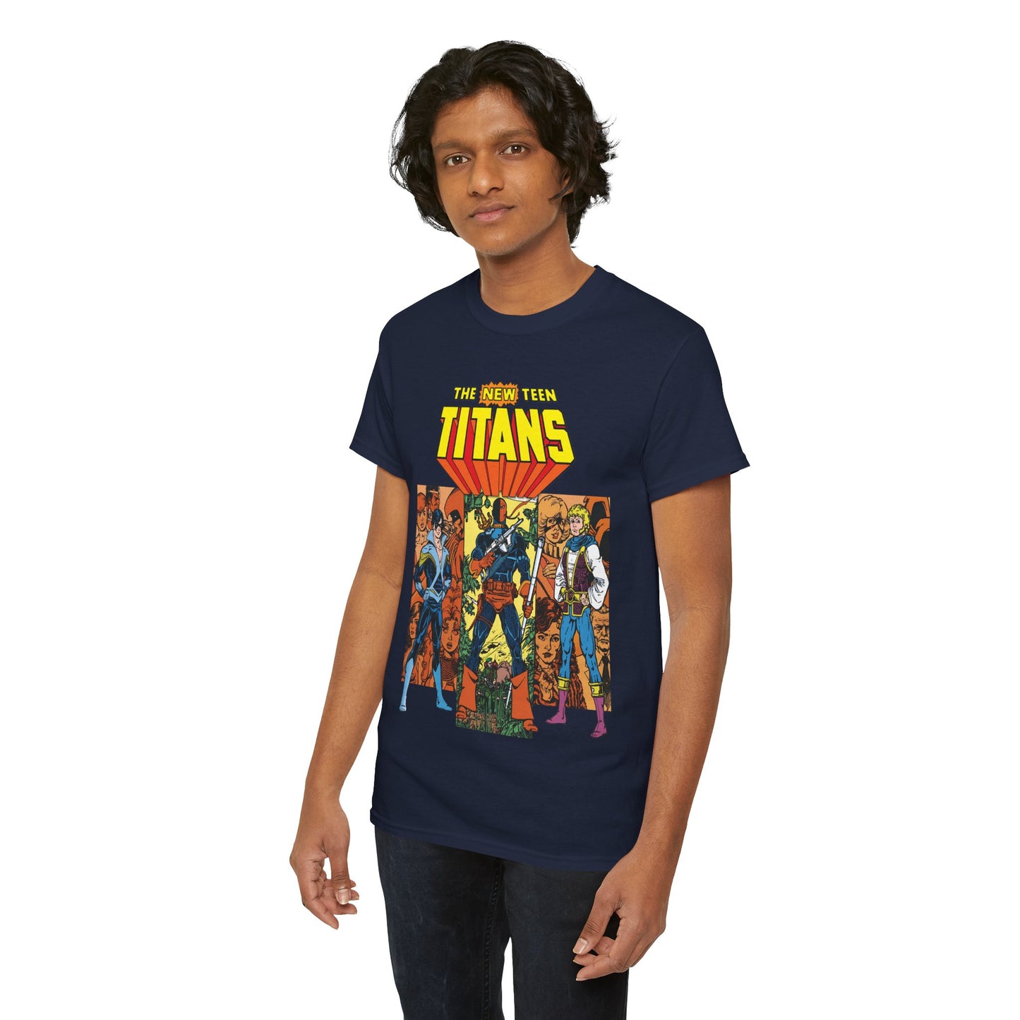 New Teen Titans T-Shirt - George Perez Art - Judas Contract - Nightwing, Jericho, Deathstroke, Changeling. Starfire - DC Comics