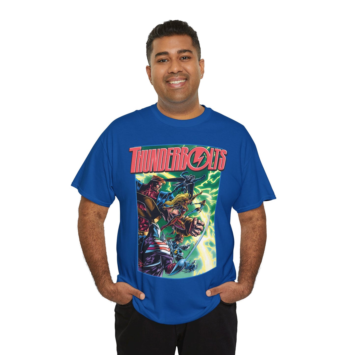Thunderbolts T-Shirt - Amazing Mark Bagley Art - Citizen V, MACH-1, Atlas, Songbird, Fixer, Techno - Marvel Comics Characters - Avengers Connection