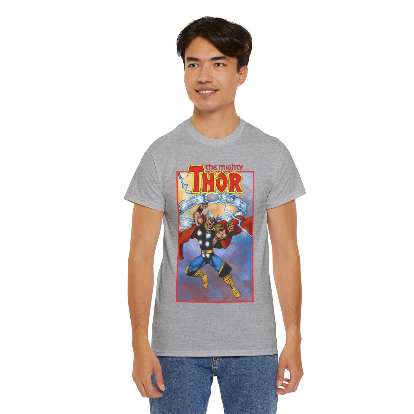 The Mighty Thor T-Shirt - George Perez Art - Mjolnir - Avengers Member - God of Thunder - Asgard Warrior - Marvel Comics