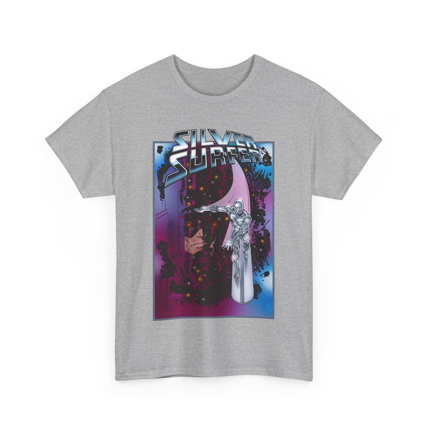 Silver Surfer & Galactus T-Shirt - John Byrne Art - Fantastic Four Connection - Former Herald, Norrin Radd - Marvel Comics