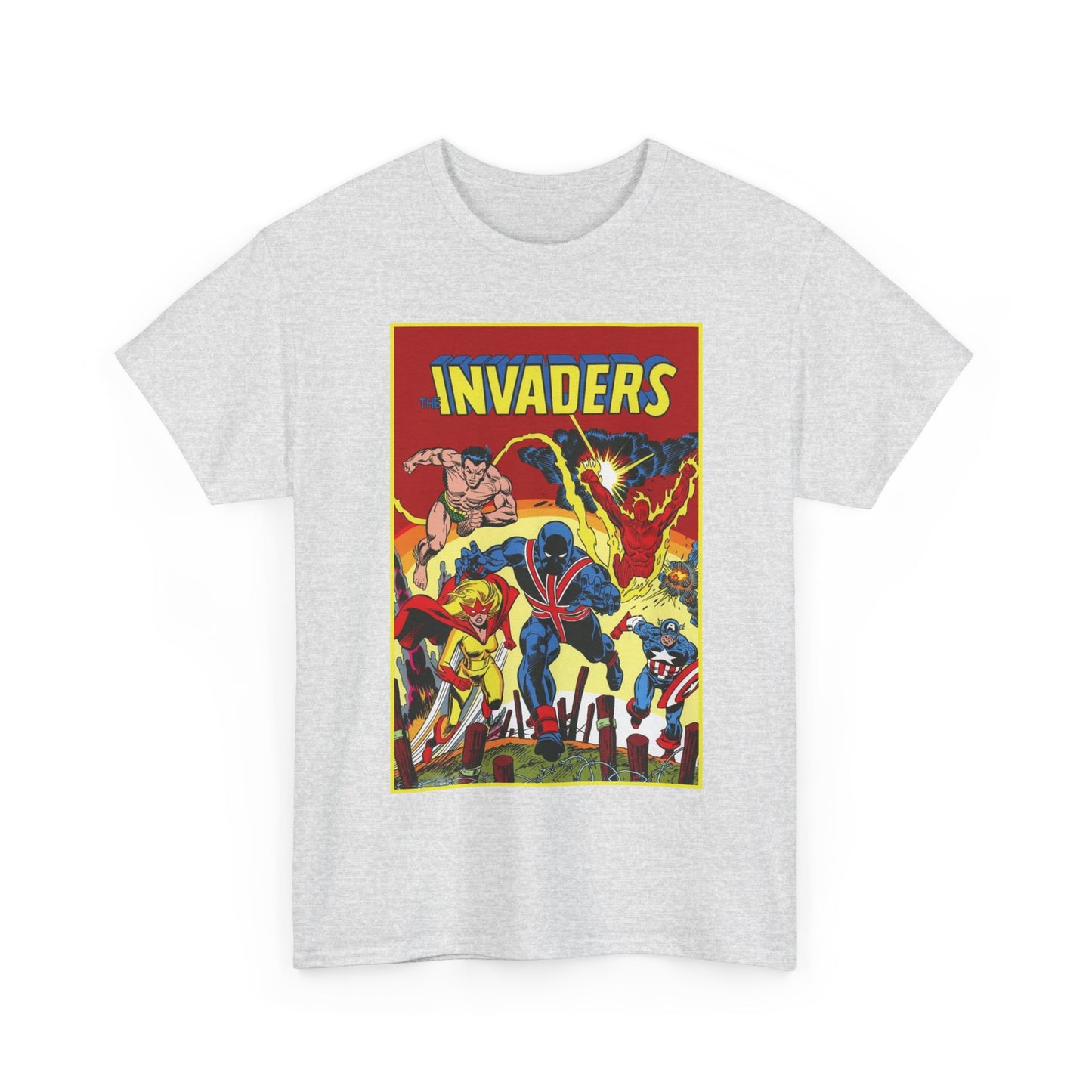 Invaders T-Shirt - Captain America, Human Torch, Namor, Spitfire - World War II Soldiers - Golden Age Heroes - Marvel Comics