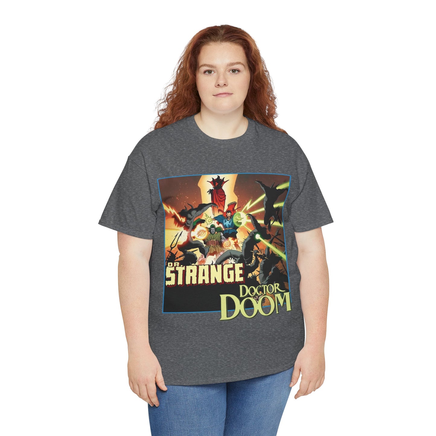 Dr Strange & Doctor Doom T-Shirt - Mike Mignola Art - Triumph & Torment - 1980s Graphic Novel Fighting Mephisto - Marvel Comics