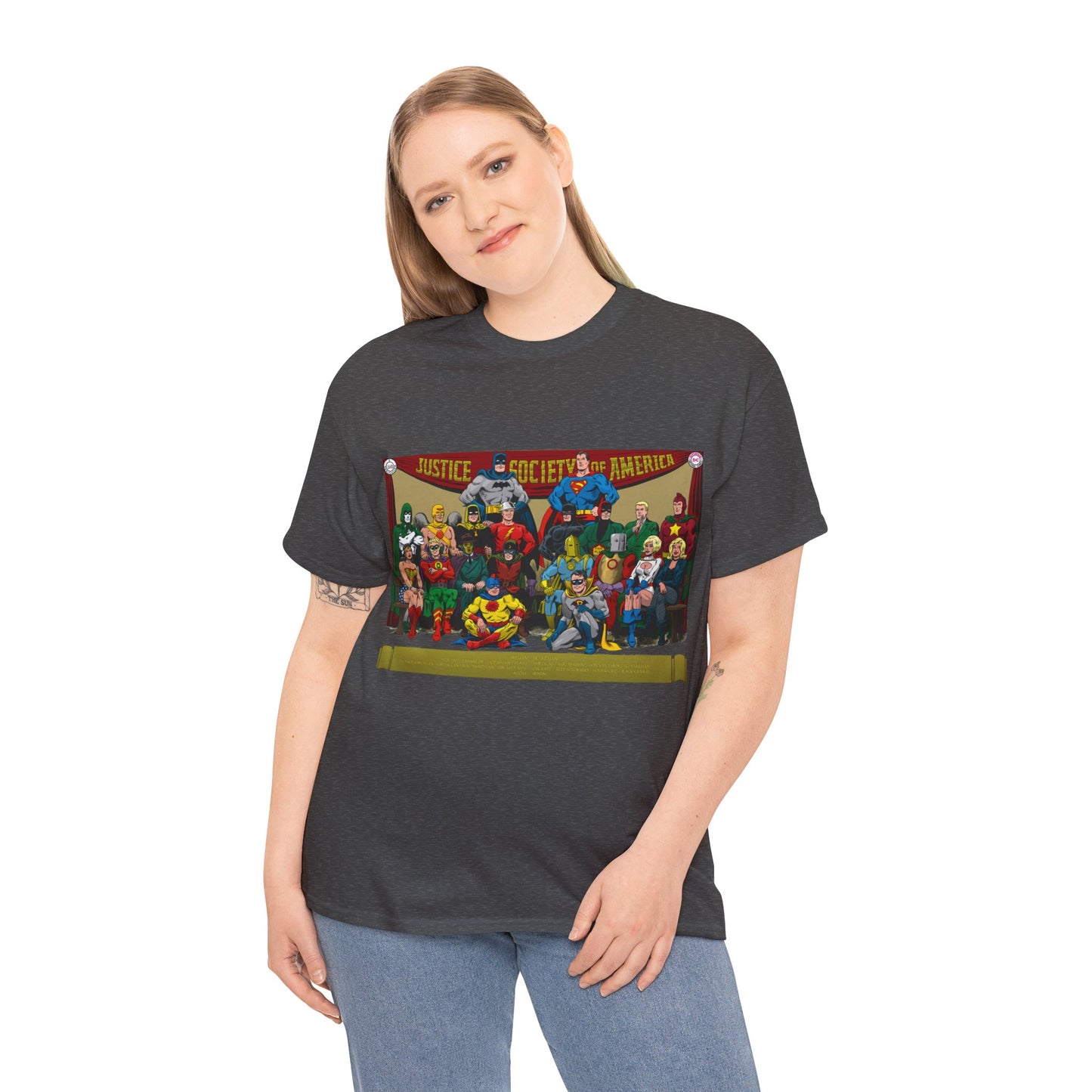 JSA T-Shirt - Sandman, Starman, Atom, Dr Fate, Mr Terrific, Flash, Green Lantern - DC Comics - Justice Society of America - Golden Age
