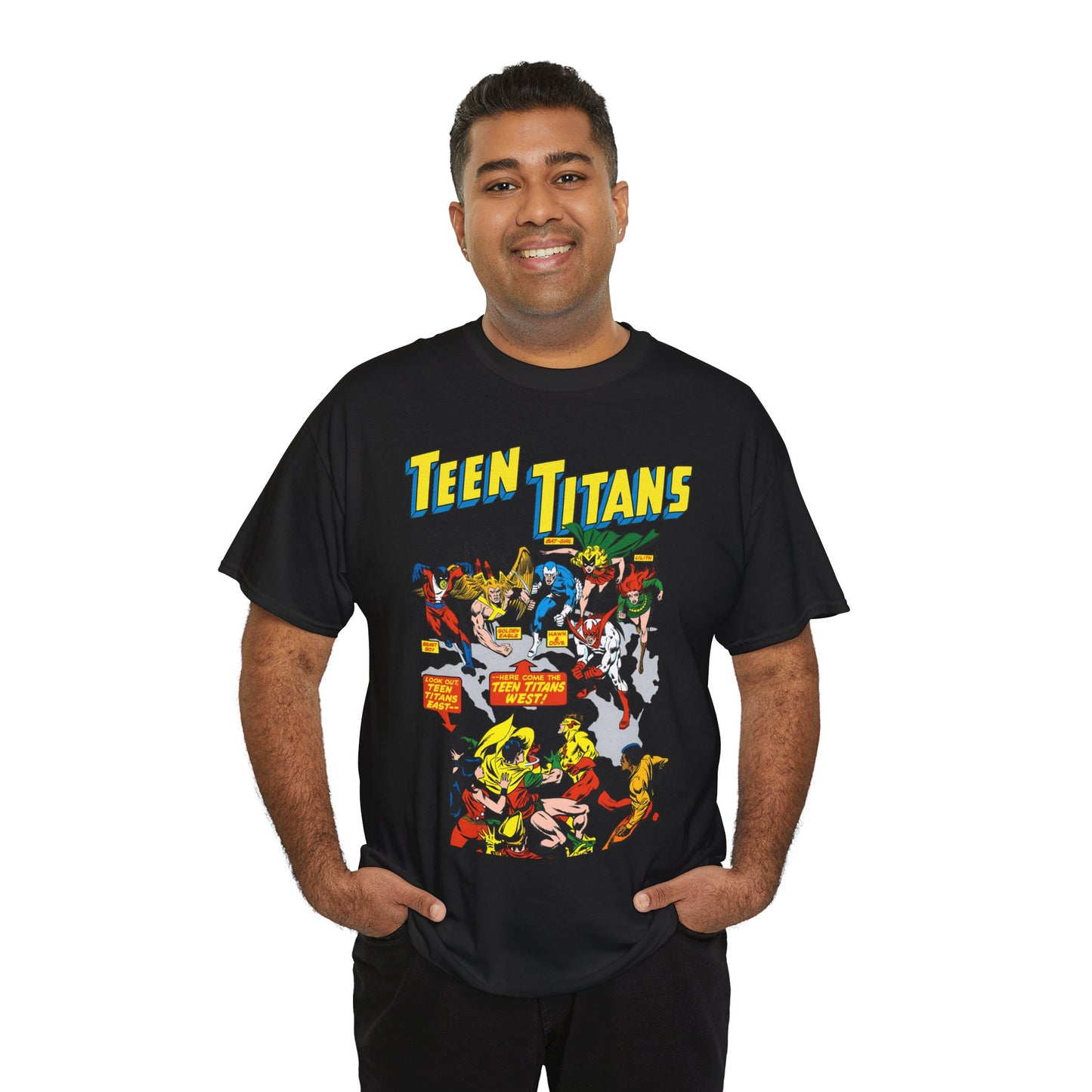 Teen Titans T-Shirt - Rick Buckler Art - Titans West, Lilith, Hawk & Dove, Beast Boy, Golden Eagle - DC Comics