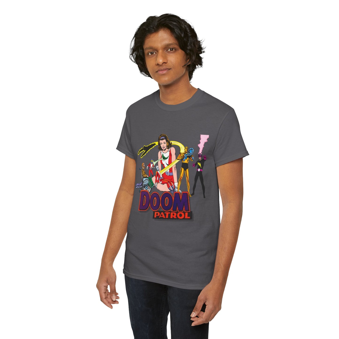 Doom Patrol T-Shirt - John Byrne Art - DC Comics Who's Who Art - Beast Boy, Robotman, Mento, Elasti-Girl, Negative Man, The Chief