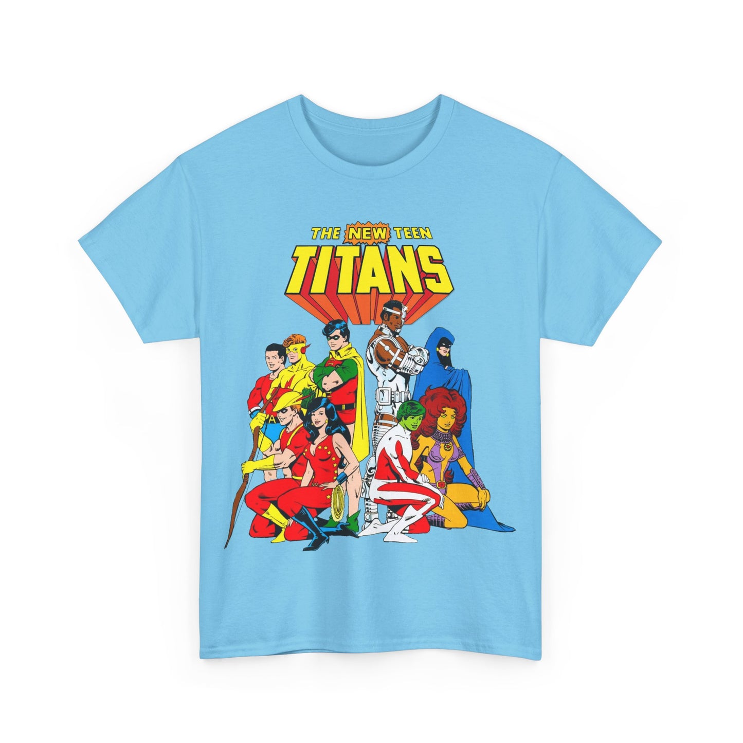 New Teen Titans T-Shirt - George Perez Art - Robin, Wonder Girl, Starfire, Raven, Cyborg, Speedy, Aqualad - DC Comics