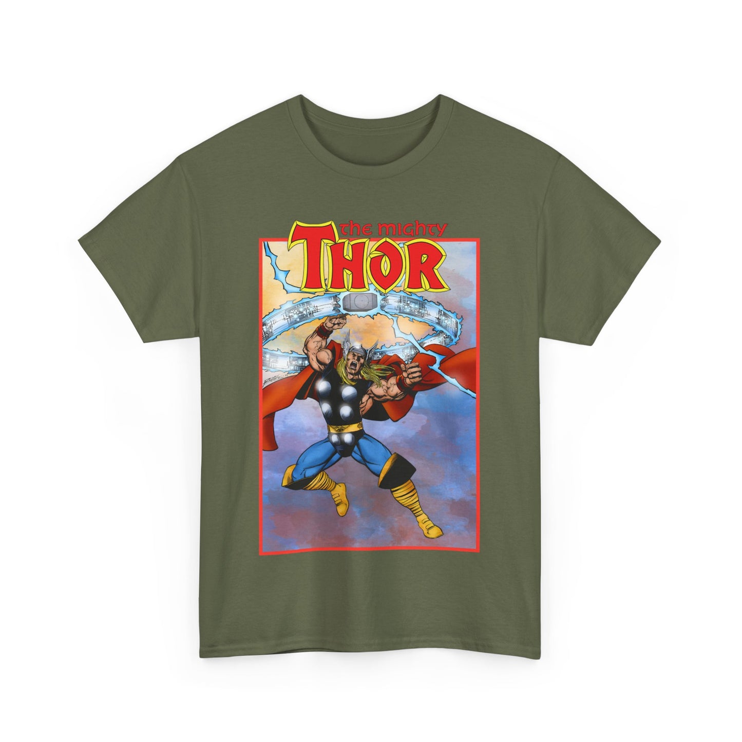 The Mighty Thor T-Shirt - George Perez Art - Mjolnir - Avengers Member - God of Thunder - Asgard Warrior - Marvel Comics