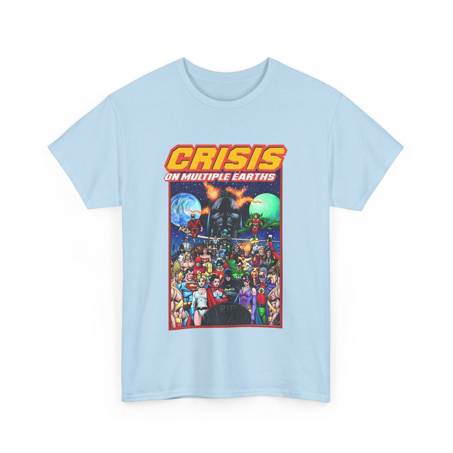 Crisis on Multiple Earths T-Shirt - George Perez Art - JSA & JLA Team-ups - Superman, Batman, Zatanna, Huntress, Power Girl, Hawkman, New Gods, Darkseid - DC Comics