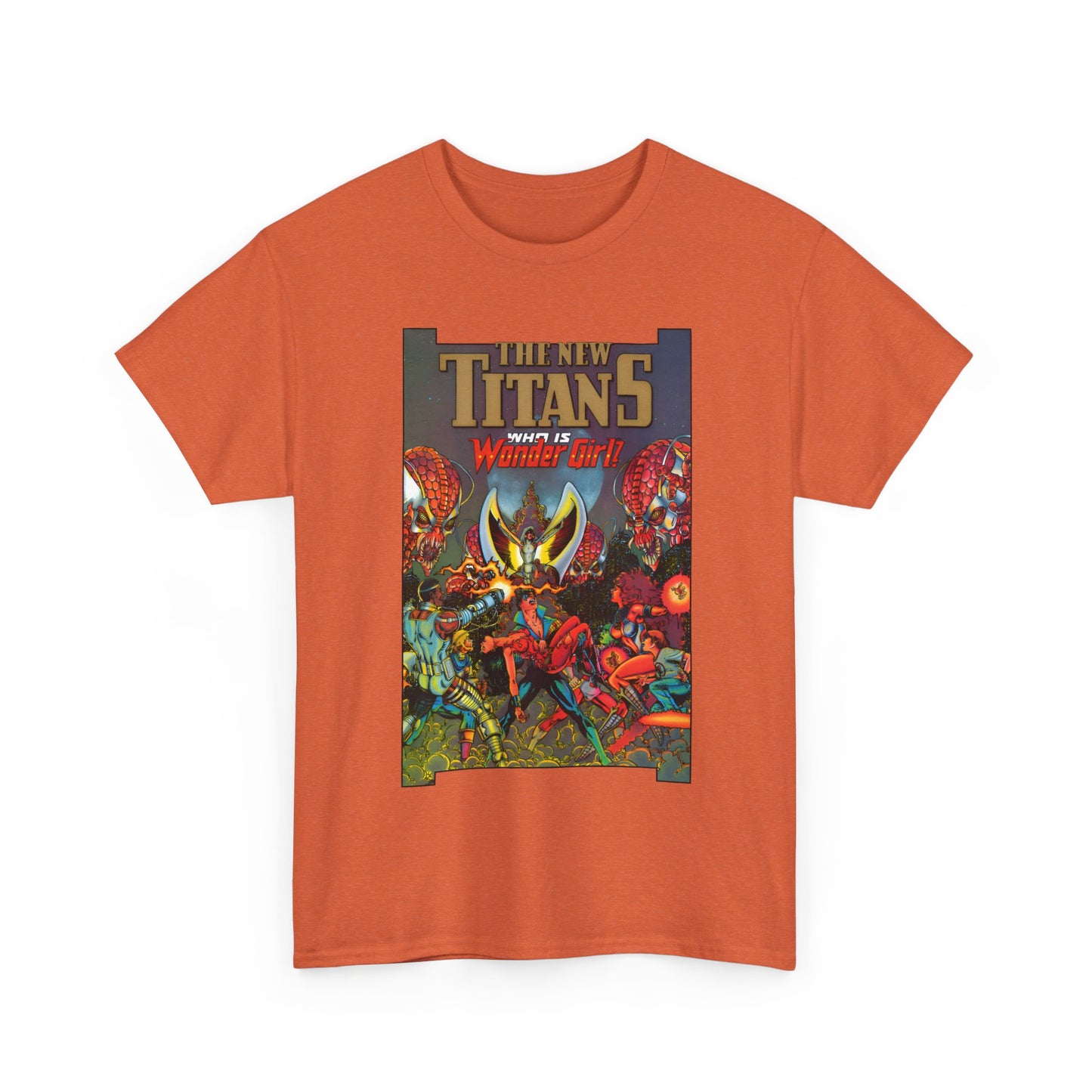 New Titans T-Shirt - George Perez Art - Who is Donna Troy? - Nightwing, Troia, Starfire, Cyborg, Jericho, Raven - DC Comics