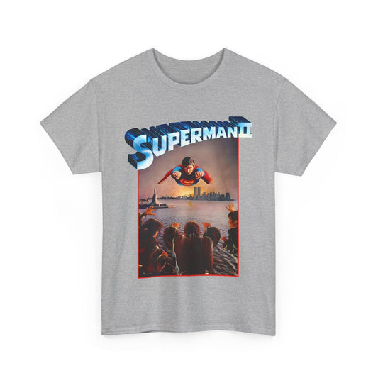 Superman II T-Shirt - Christopher Reeve, Terence Stamp, Sarah Douglas - Vs General Zod, Ursa, Non - Phantom Zone Villains - 1980 Movie Poster - DC Comics