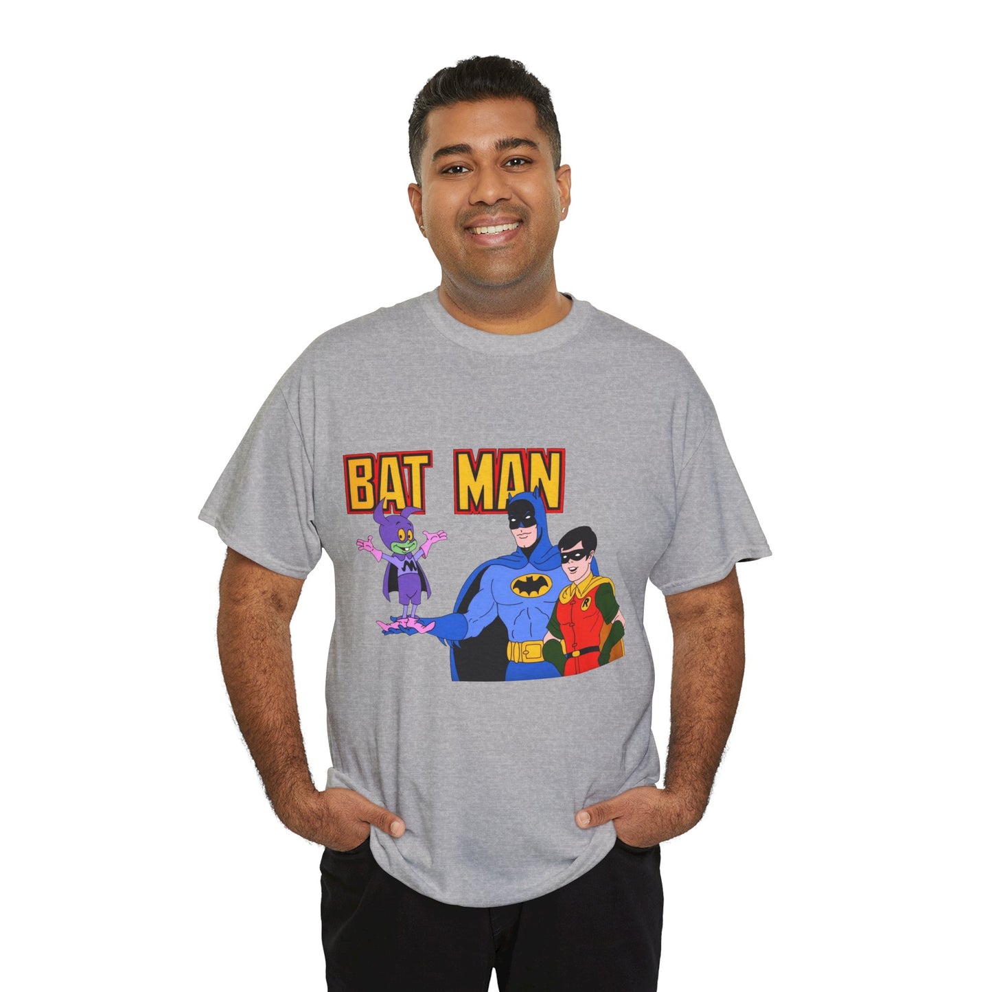 Batman, Robin & Bat-Mite T-Shirt - The New Adventures of Batman - 1970s Filmation DC Cartoon Series - Animated Dark Knight Detective