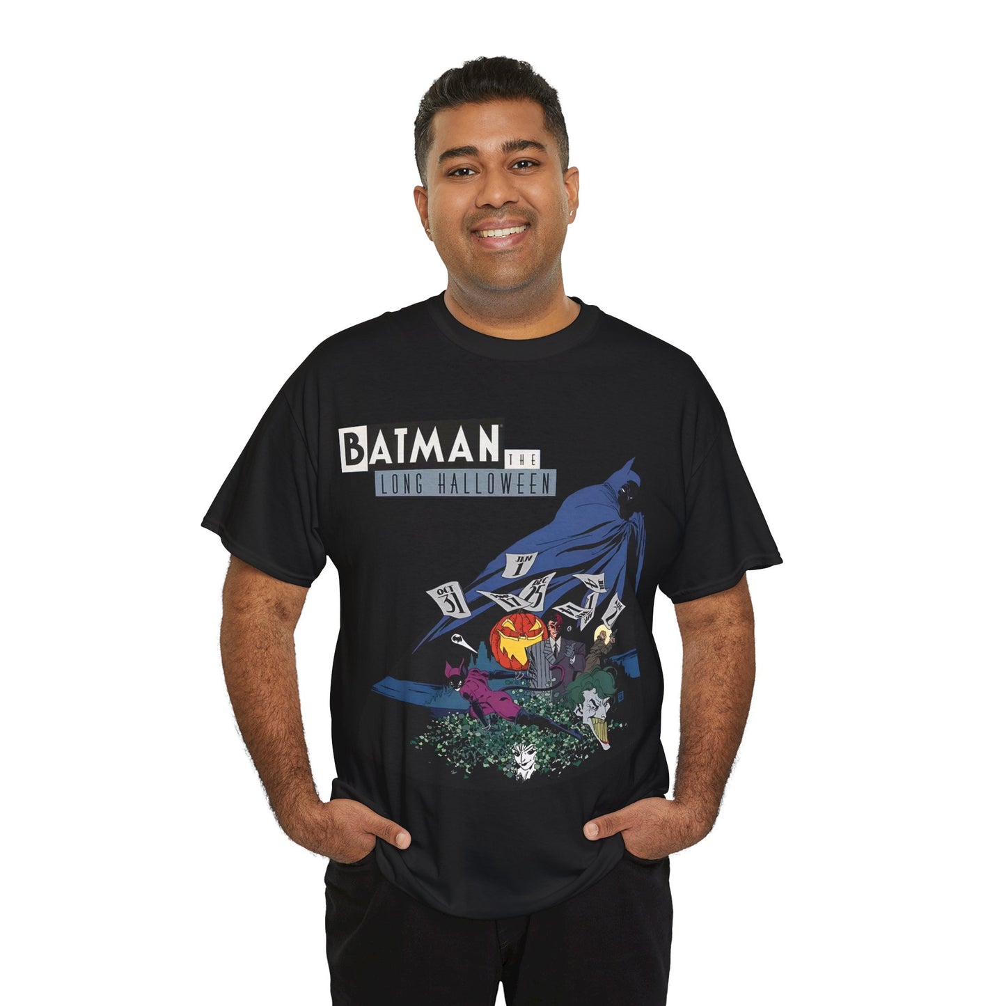 Batman The Long Halloween T-Shirt - Stunning Tim Sale Art - Joker, Catwoman, Two-Face, Poison Ivy, Commissioner Gordon - DC Comics - Classic Story