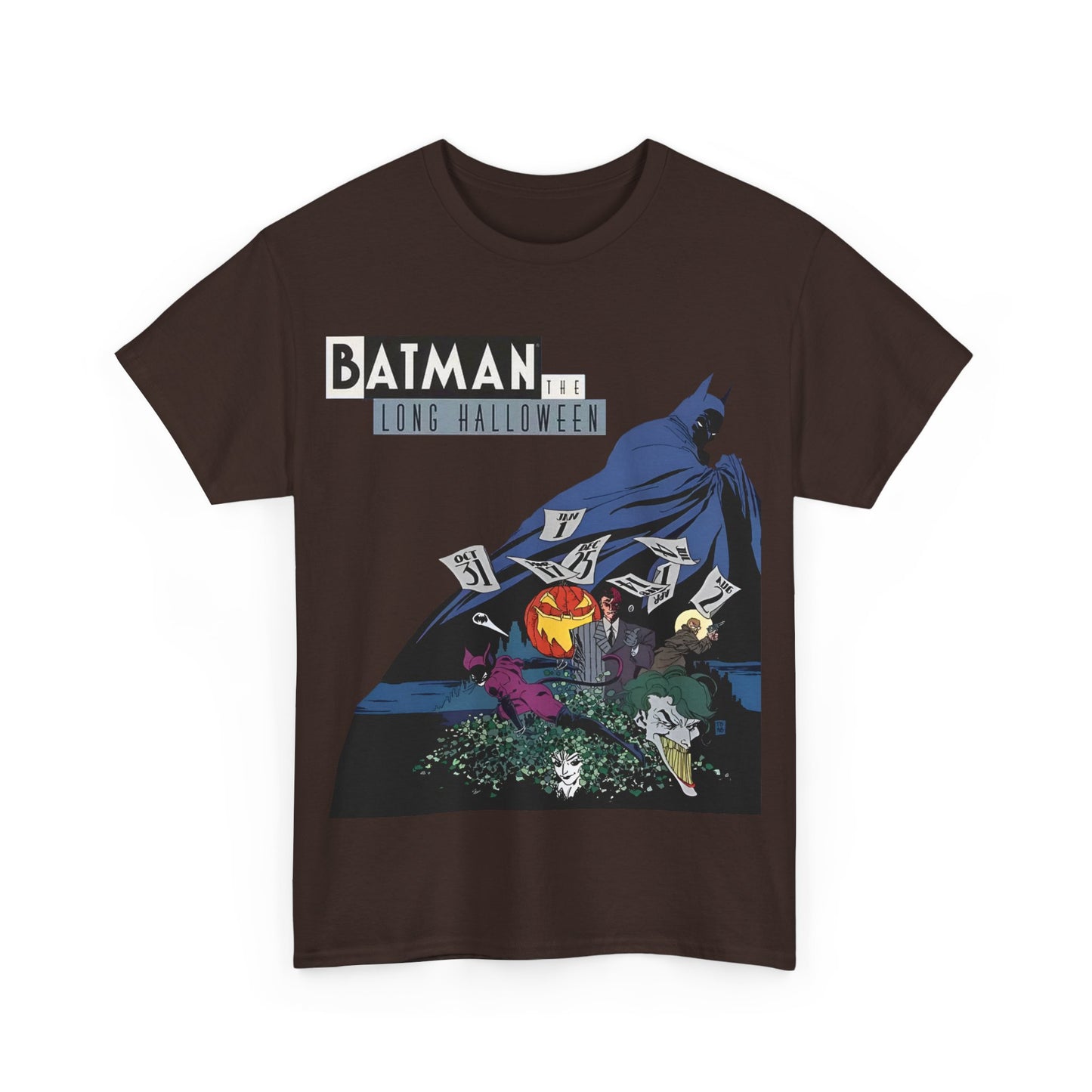 Batman The Long Halloween T-Shirt - Stunning Tim Sale Art - Joker, Catwoman, Two-Face, Poison Ivy, Commissioner Gordon - DC Comics - Classic Story