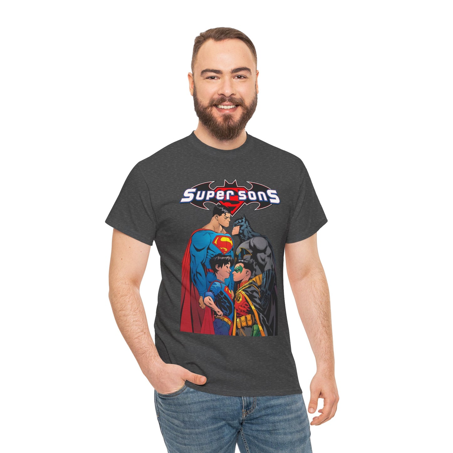 Super Sons T-Shirt - Jorge Jimenez Art - Superman, Batman, Jon Kent, Damian Wayne - DC Comics - Sons of Superman & Batman