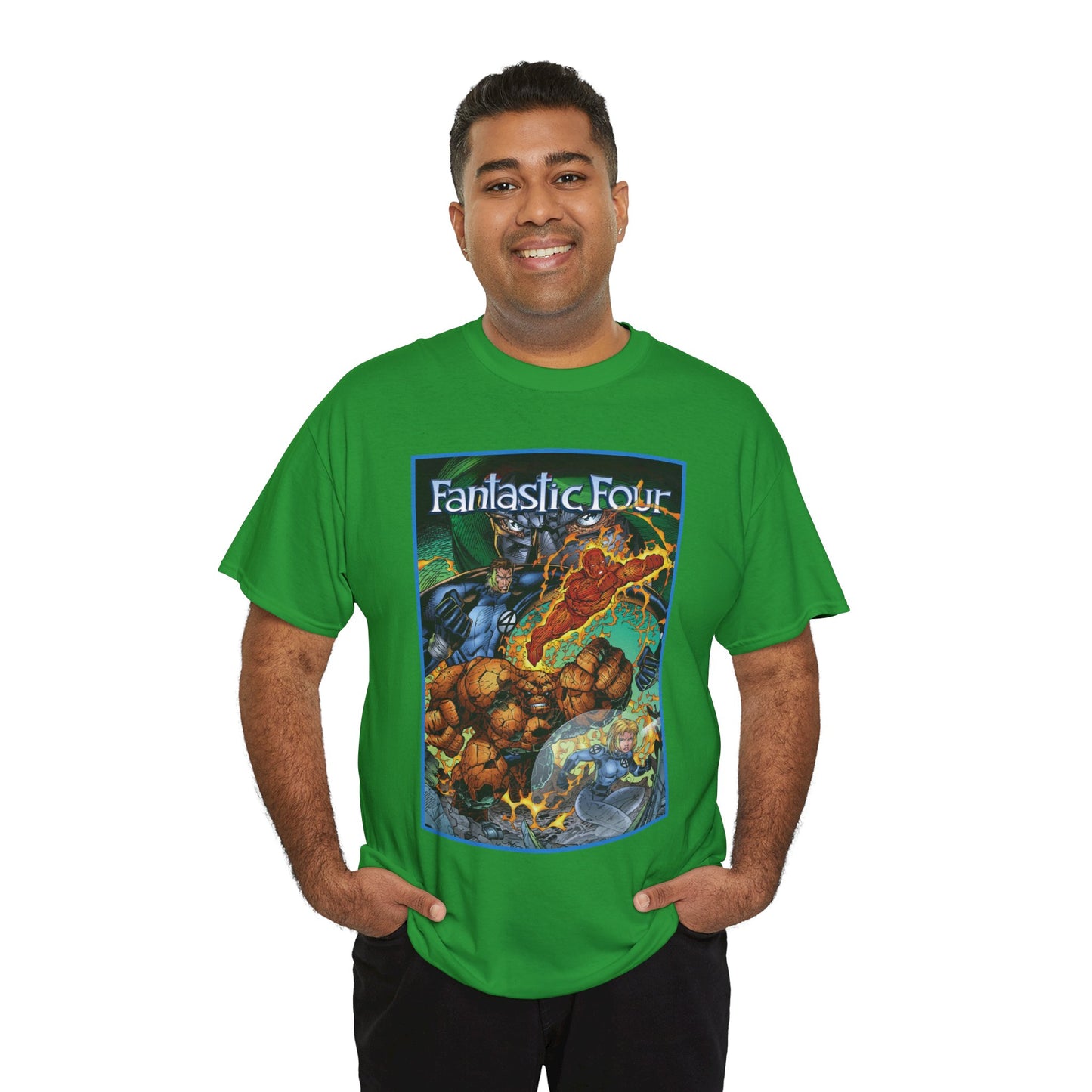 Fantastic Four T-Shirt - Jim Lee Art - The Thing, Human Torch, Reed Richards, Invisible Woman - Marvel Comics - Heroes Reborn