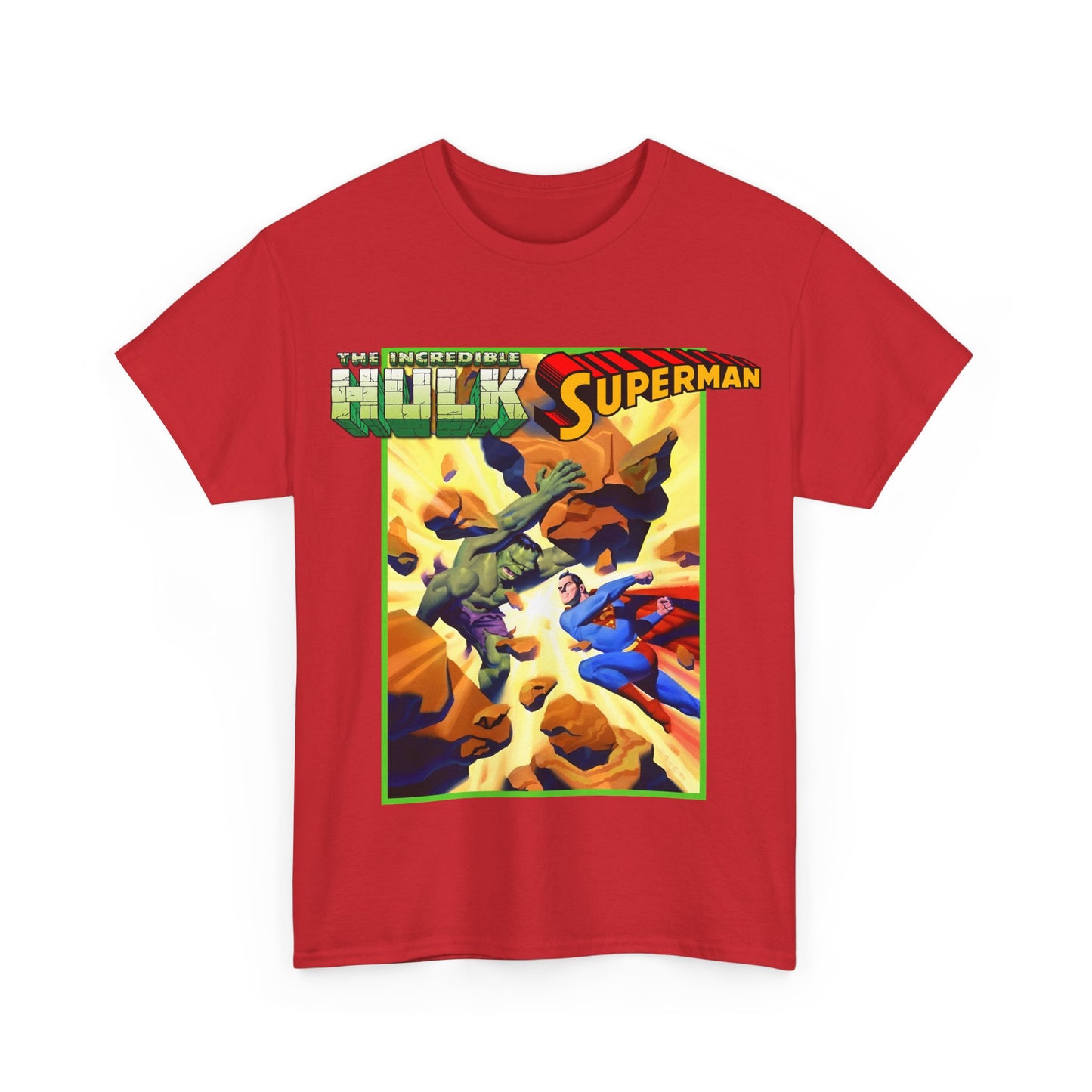 Incredible Hulk Vs Superman T-Shirt - Amazing Steve Rude Art - DC Comics & Marvel 90s Crossover - Bruce Banner, Clark Kent