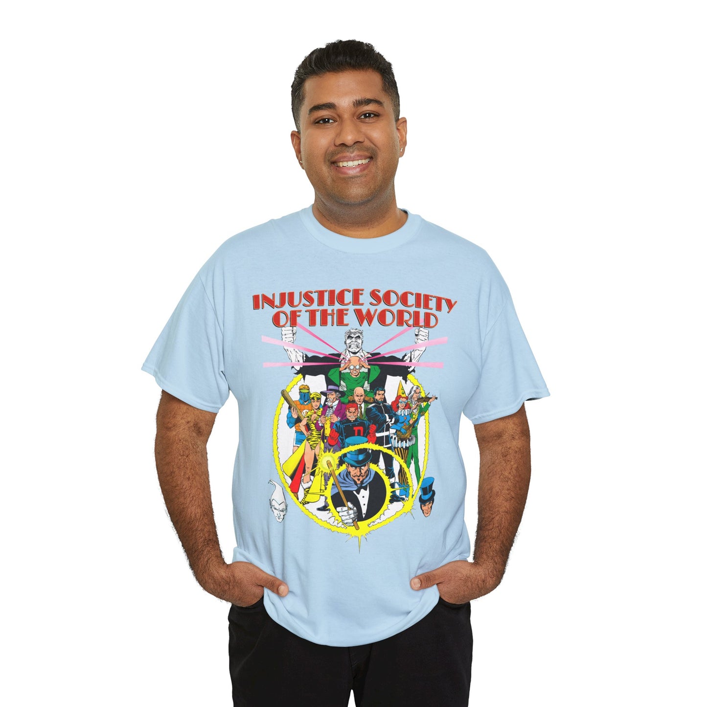 Injustice Society of America T-Shirt - George Perez Art - Justice Society/JSA Foes - Solomon Grundy, Huntress, Per Degaton, The Shade, Vandal Savage - DC Comics - Golden Age