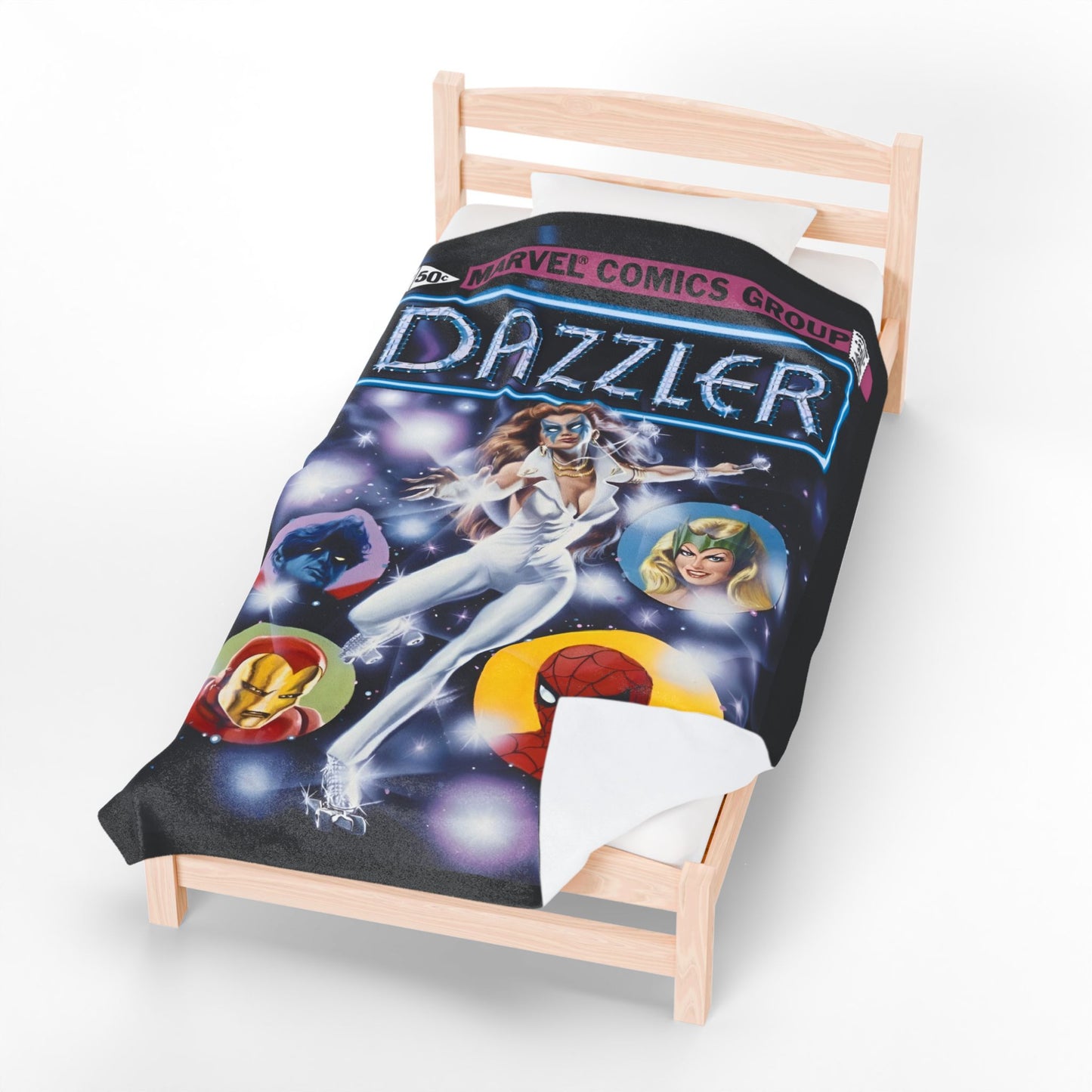 Dazzler Velveteen Plush Blanket 60x80" - Bob Larkin #1 Cover Art - Alison Blaire - Mutant Pop Star - Marvel Comics - Uncanny X-Men Link