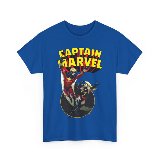 Captain Marvel T-Shirt - George Perez Art - Mar-Vell & Carol Danvers - Kree Empire - Marvel Comics