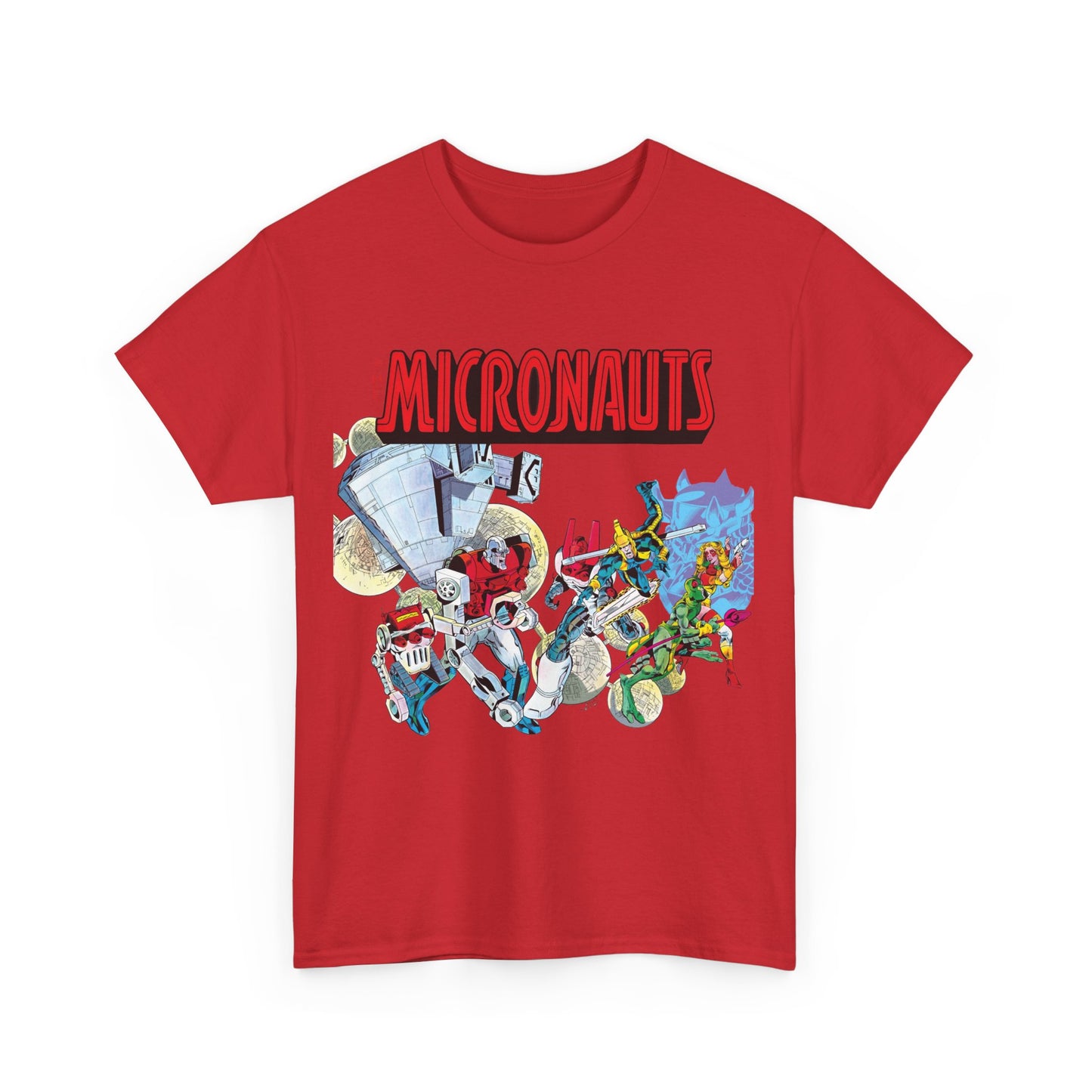 Micronauts T-Shirt - Jackson Guice Art - Arcturus Rann, Biotron, Marionette, Acroyear, Bug - Marvel Comics
