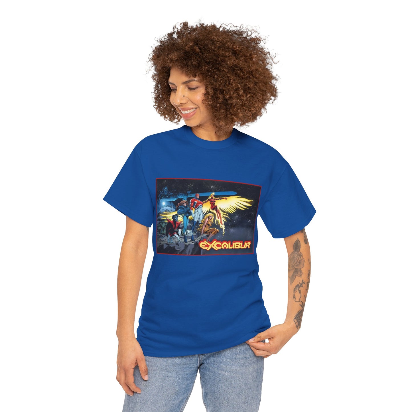 Excalibur T-Shirt - Alan David Art - Captain Britain, Nightcrawler, Shadowcat, Rachel Summers, Meggan - X-Men Series - UK Mutant Team - Marvel Comics