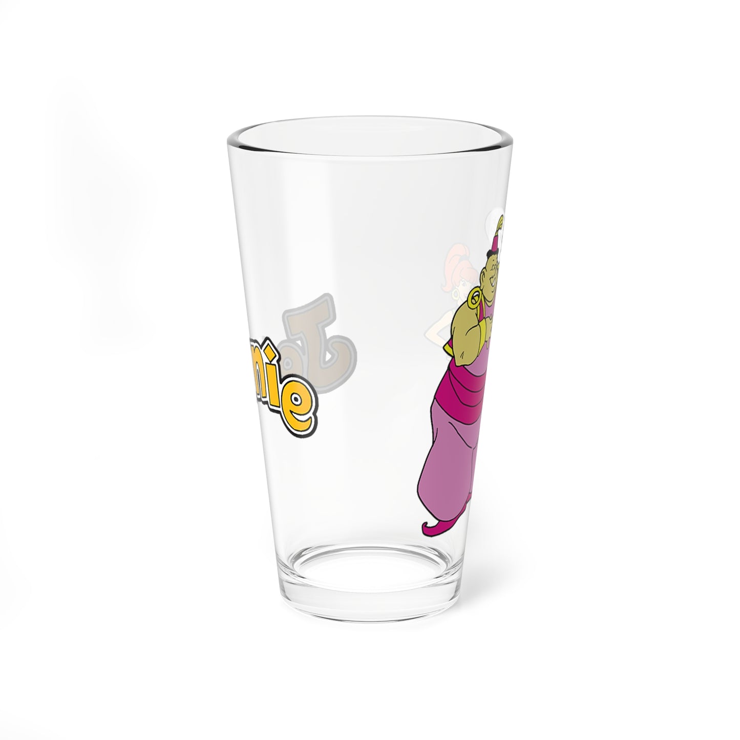 Jeannie & Babu Pint Glass, 16oz - Hanna-Barbera Animated 1970s Saturday Morning Cartoon - Yapple Dapple