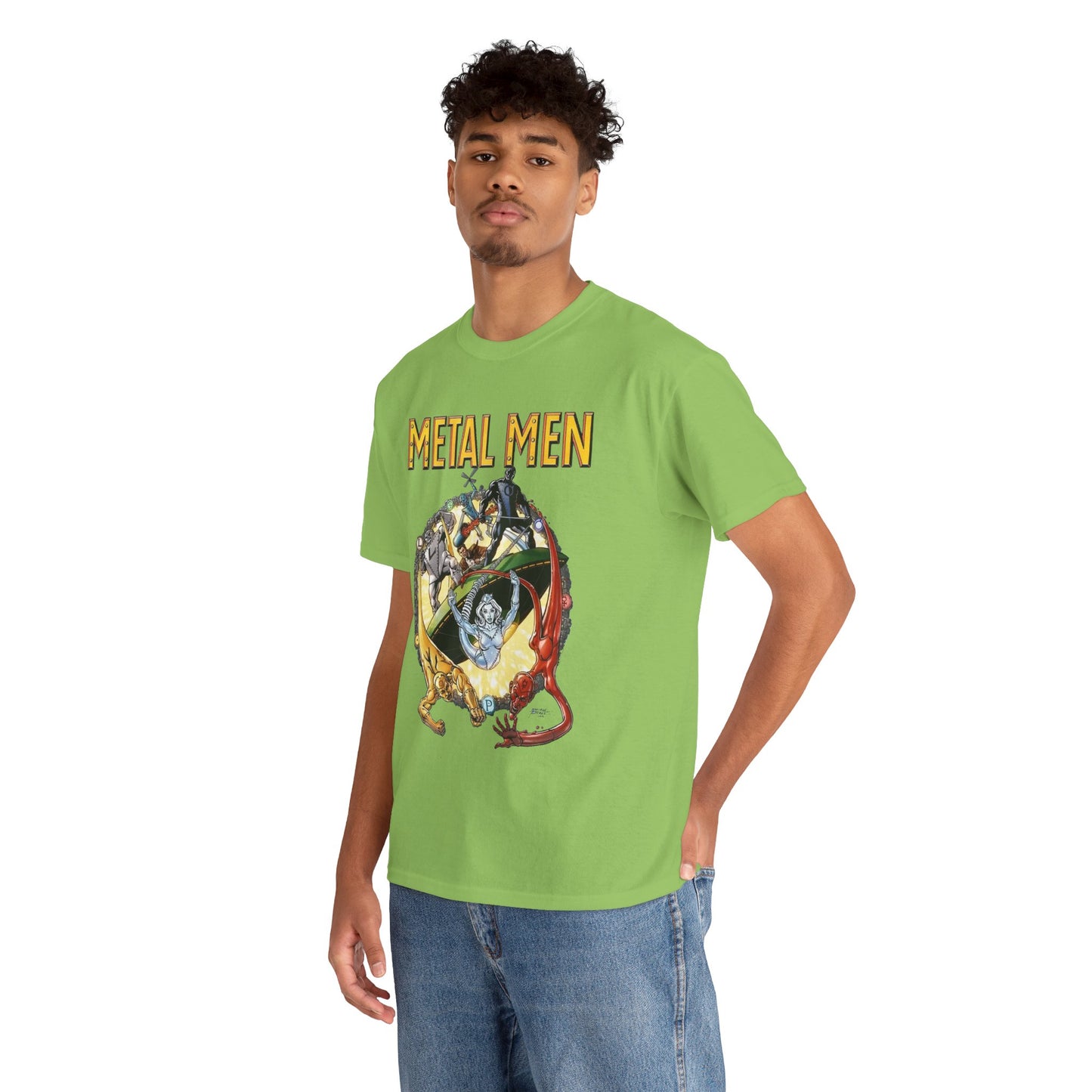 Metal Men T-Shirt - George Perez Art - DC Comics - Classic Silver Age Team - Mercury, Iron, Tin, Gold