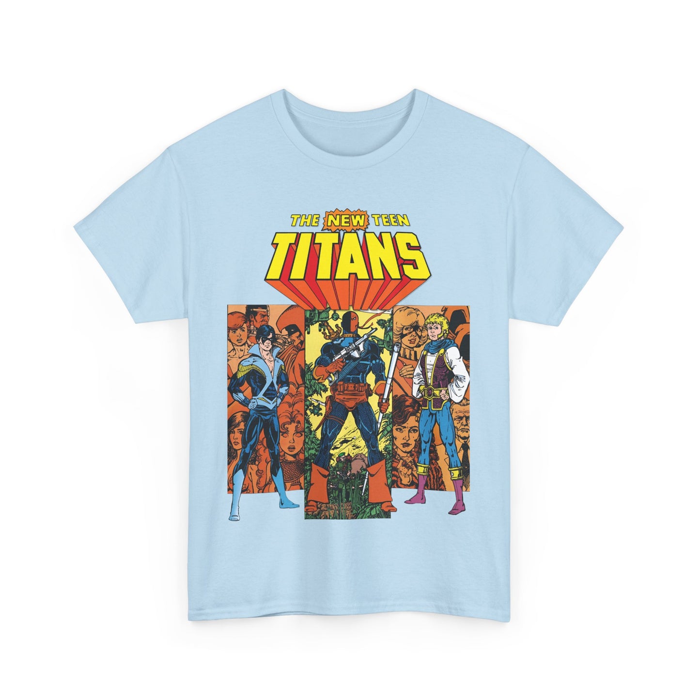 New Teen Titans T-Shirt - George Perez Art - Judas Contract - Nightwing, Jericho, Deathstroke, Changeling. Starfire - DC Comics