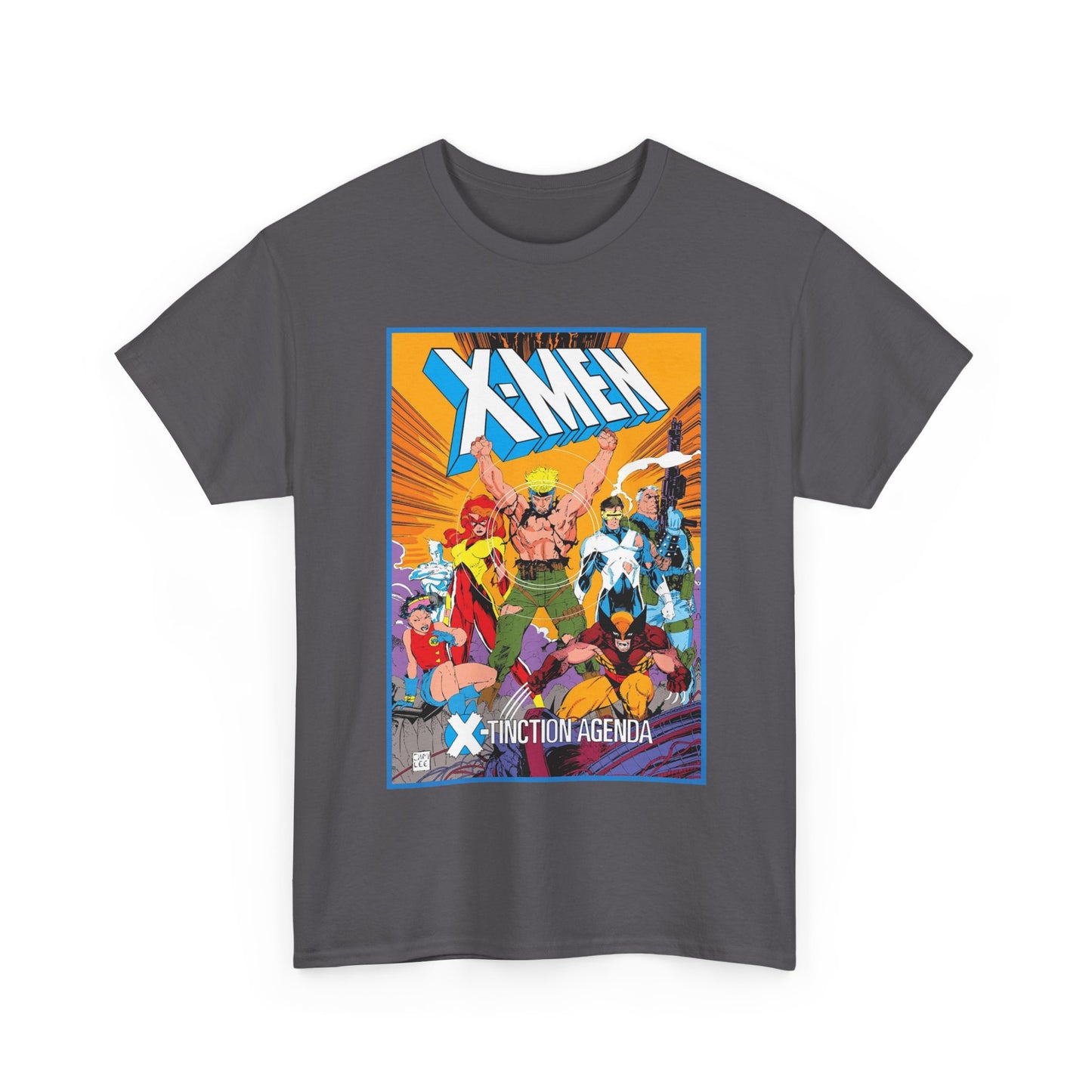 Uncanny X-Men T-Shirt - Jim Lee Art - Wolverine, Cyclops, Jean Grey, Cable, Iceman, Havok, Jubilee - X-Tinction Agenda - Marvel Comics