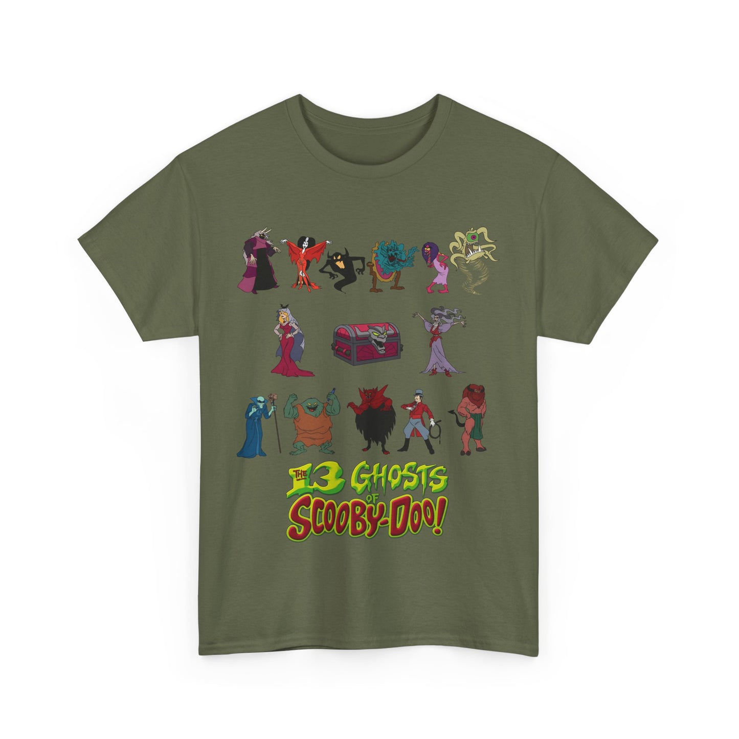 13 Ghosts of Scooby-Doo T-Shirt - Hanna-Barbera Saturday Morning Cartoon - Chest of Demons - Maldor, Queen Morbidia, Reflector Specter