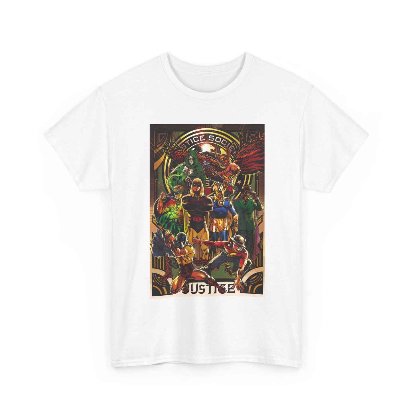 Justice Society T-Shirt - Tony Harris Art - Hawkman, Hourman, Dr Fate, Spectre, Sandman, Green Lantern, Atom, Flash - JSA - DC Comics