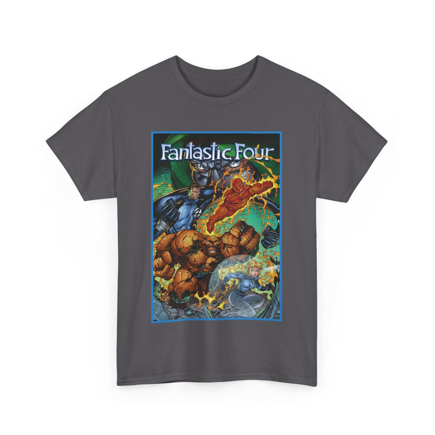 Fantastic Four T-Shirt - Jim Lee Art - The Thing, Human Torch, Reed Richards, Invisible Woman - Marvel Comics - Heroes Reborn