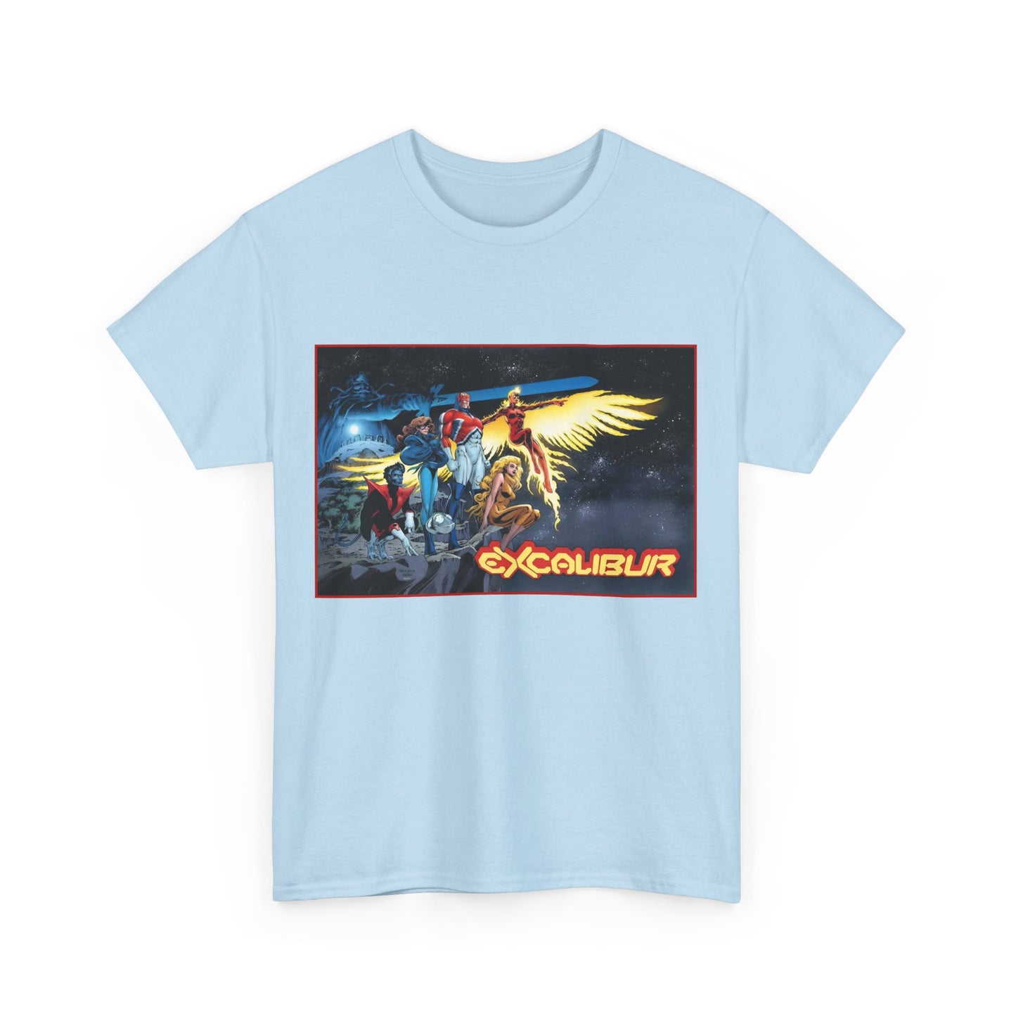 Excalibur T-Shirt - Alan David Art - Captain Britain, Nightcrawler, Shadowcat, Rachel Summers, Meggan - X-Men Series - UK Mutant Team - Marvel Comics