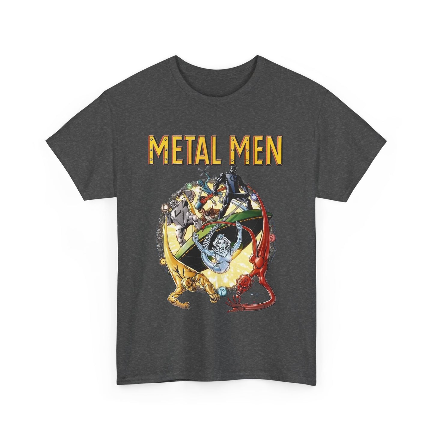 Metal Men T-Shirt - George Perez Art - DC Comics - Classic Silver Age Team - Mercury, Iron, Tin, Gold