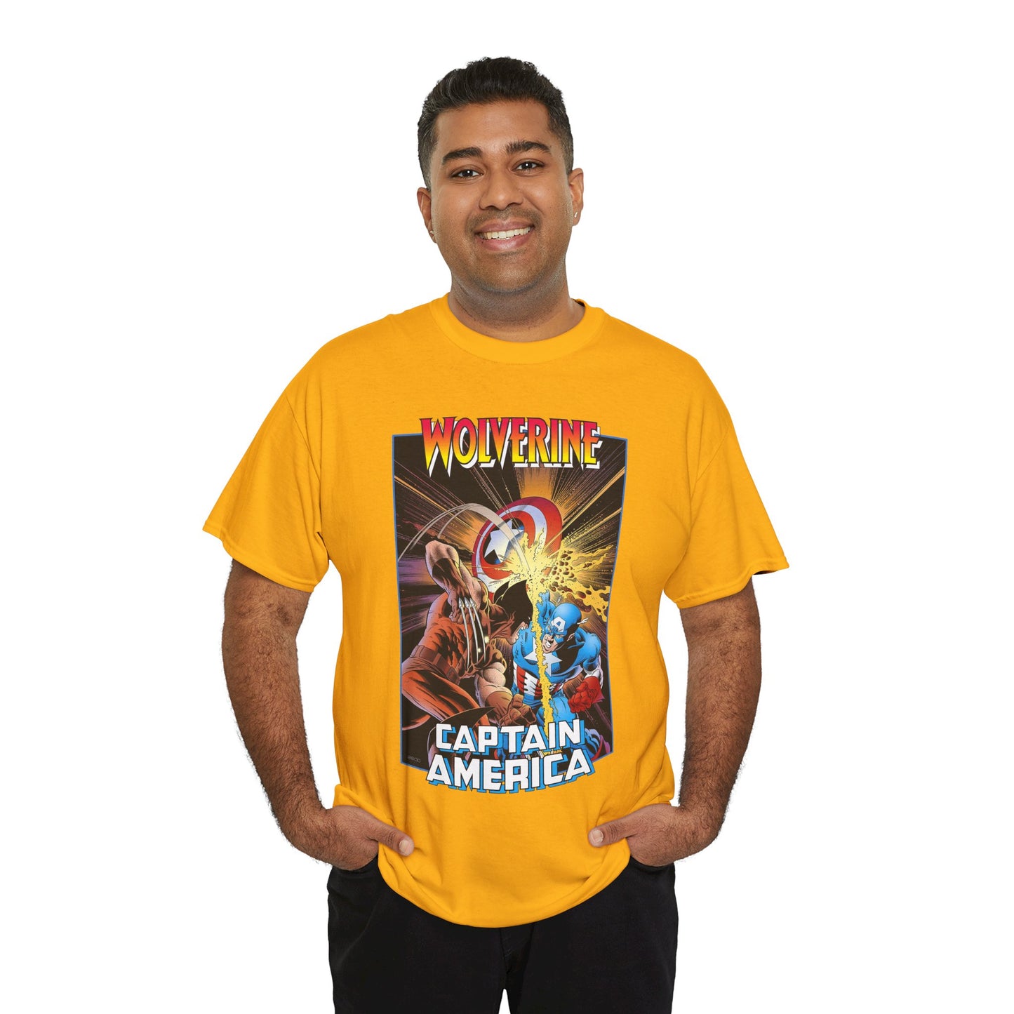 Wolverine Vs Captain America T-Shirt - Mike Zeck Classic Art - Marvel Comics