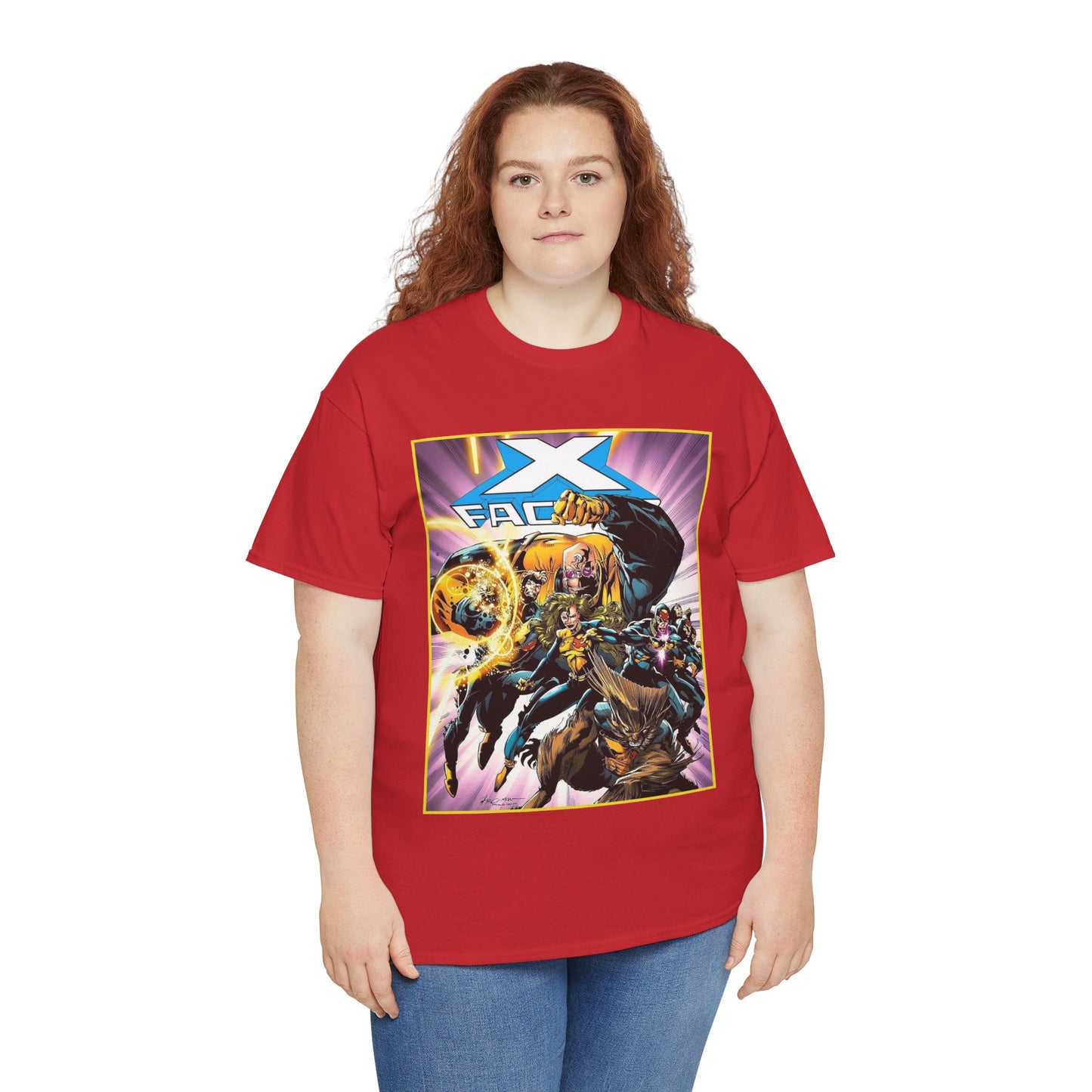 X-Factor T-Shirt - Larry Stroman Art - Polaris, Havok, Strong Guy, Jamie Madrox - X-Men Spin-Off - Mutant Heroes - Marvel Comics
