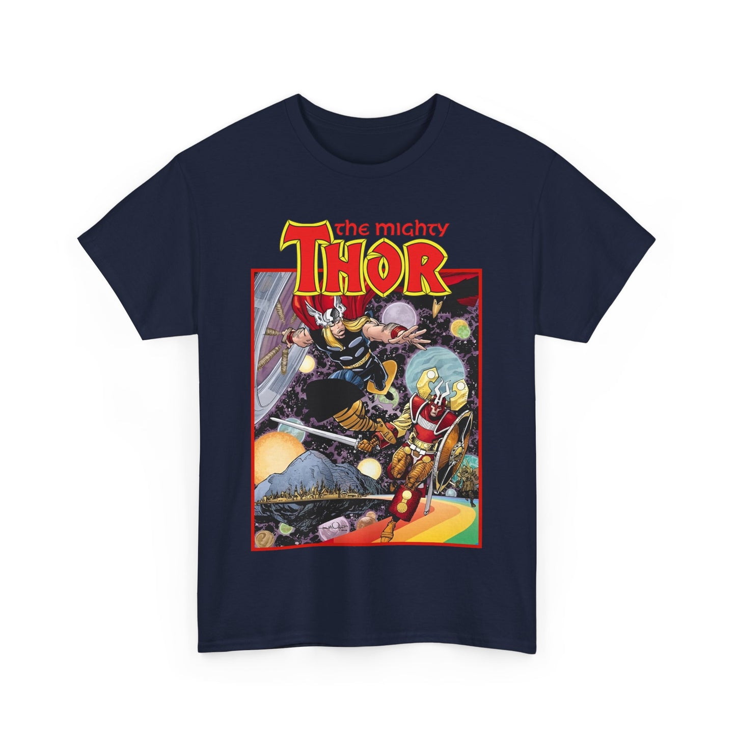 Mighty Thor T-Shirt - Walt Simonson Art - Asgard, Bifröst - God of Thunder - Marvel Comics
