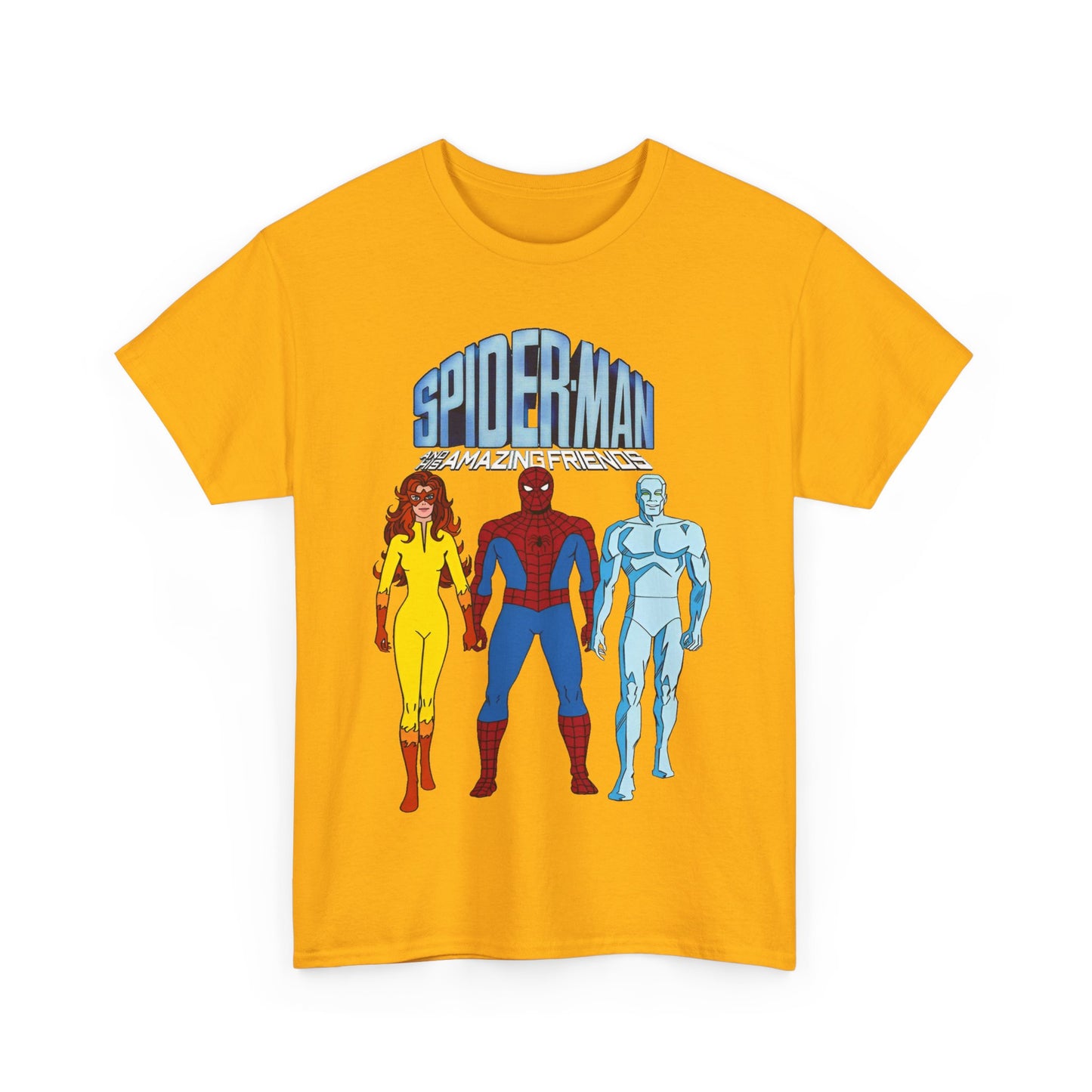 Spider-Man & His Amazing Friends T-Shirt - Spidey, Firestar, Iceman - Popular 1980s Marvel TV Cartoon - Marvel Comics
