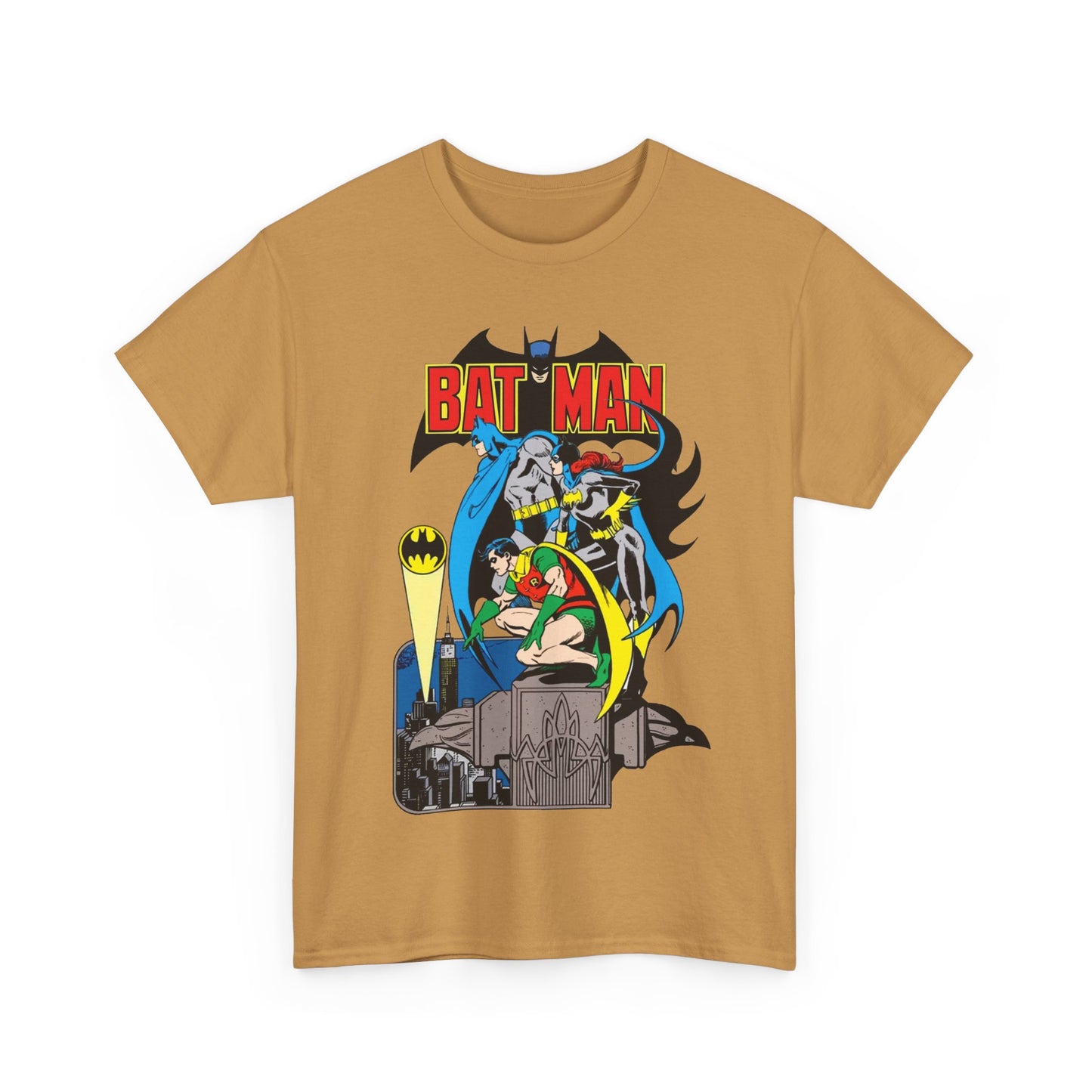 Batman, Robin & Batgirl T-Shirt - José Luis García-López Art - DC Comics Style Guide - 1970s Retro Art - Gotham City - Bat Signal