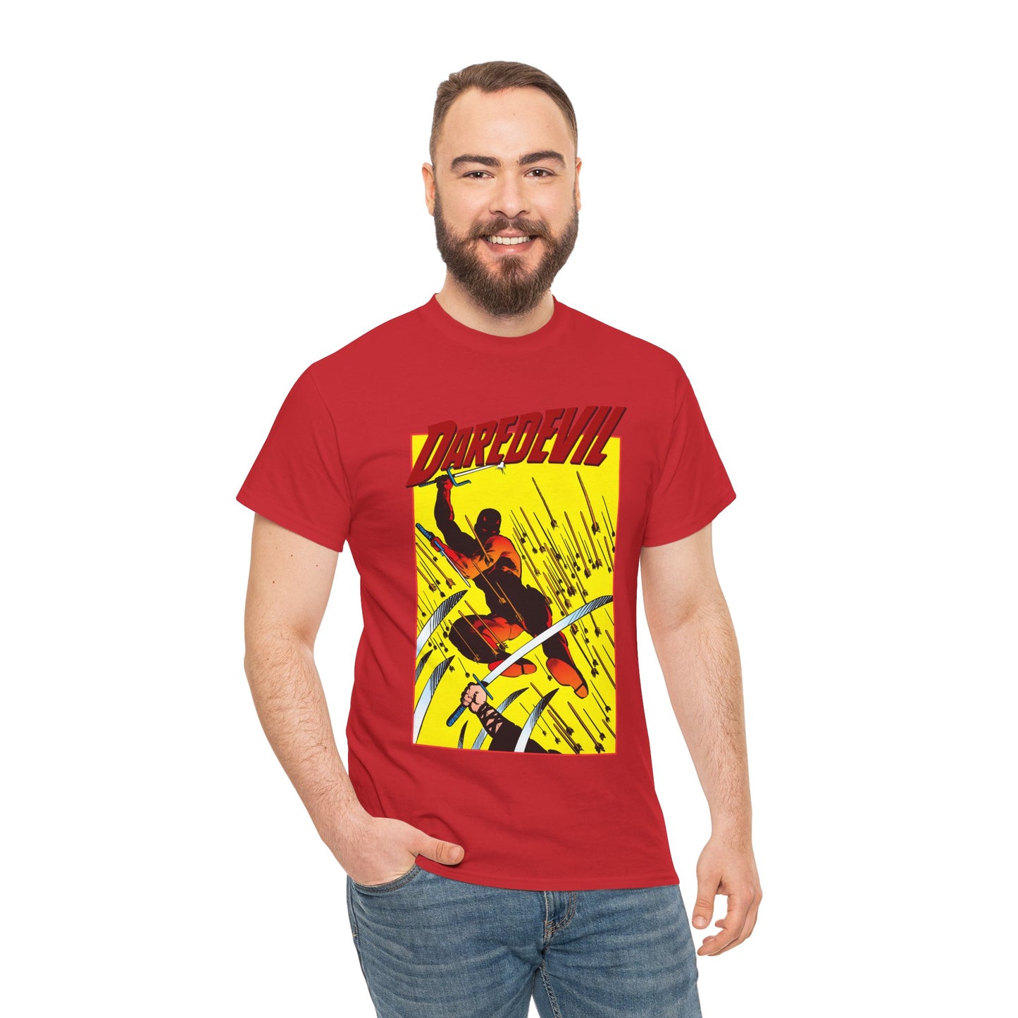 Daredevil T-Shirt - Frank Miller Art - Matt Murdock - Ninja Arrow Attack - 1980s Classic Story - Marvel Comics
