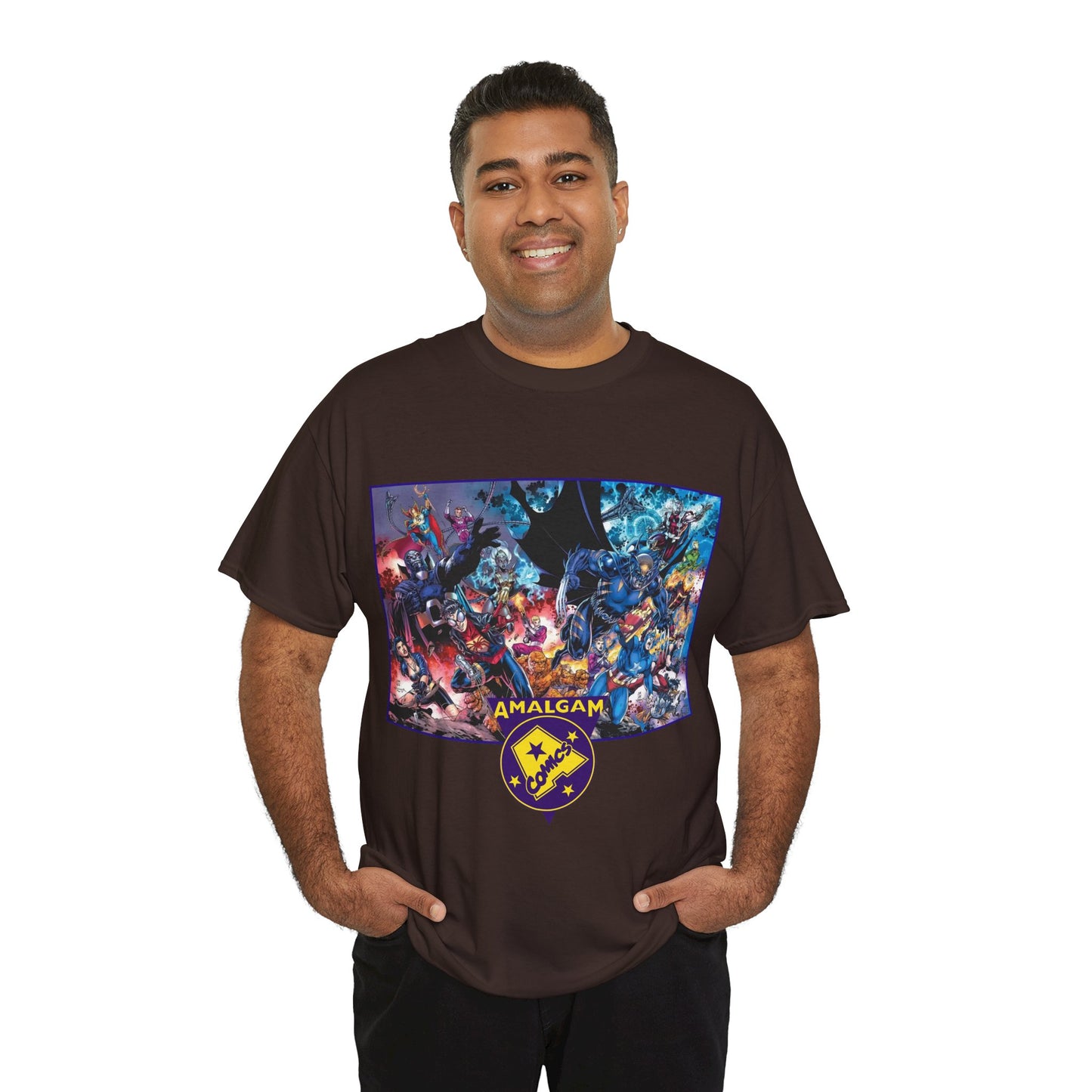 Amalgam T-Shirt - DC Vs Marvel Comics - 1990s - Jim Lee Art - Dark Claw, Amazon, Super Soldier, Spiderboy, Speed Demon