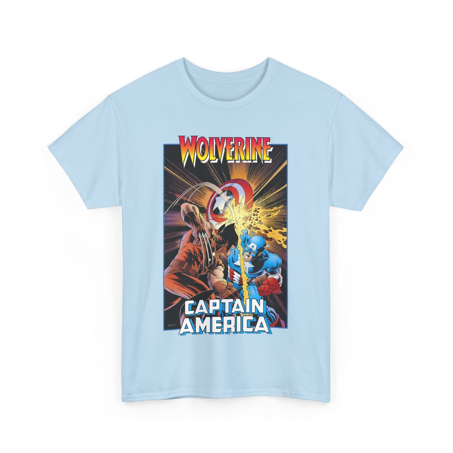 Wolverine Vs Captain America T-Shirt - Mike Zeck Classic Art - Marvel Comics