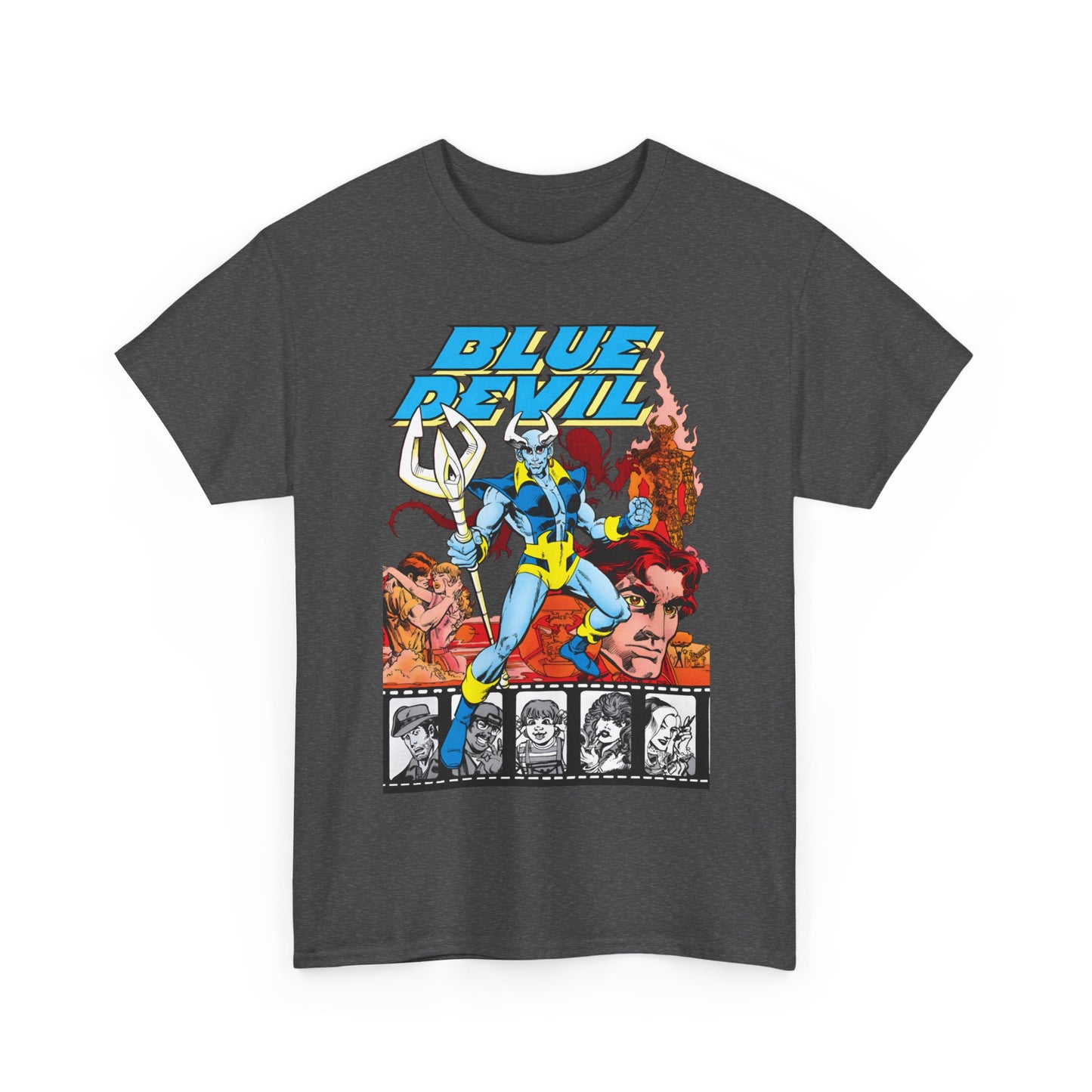 Blue Devil T-Shirt - Dan Mishkin, Gary Cohn, & Paris Cullins - Dan Cassidy, Hollywood Stuntman - 1980s DC Comics Series